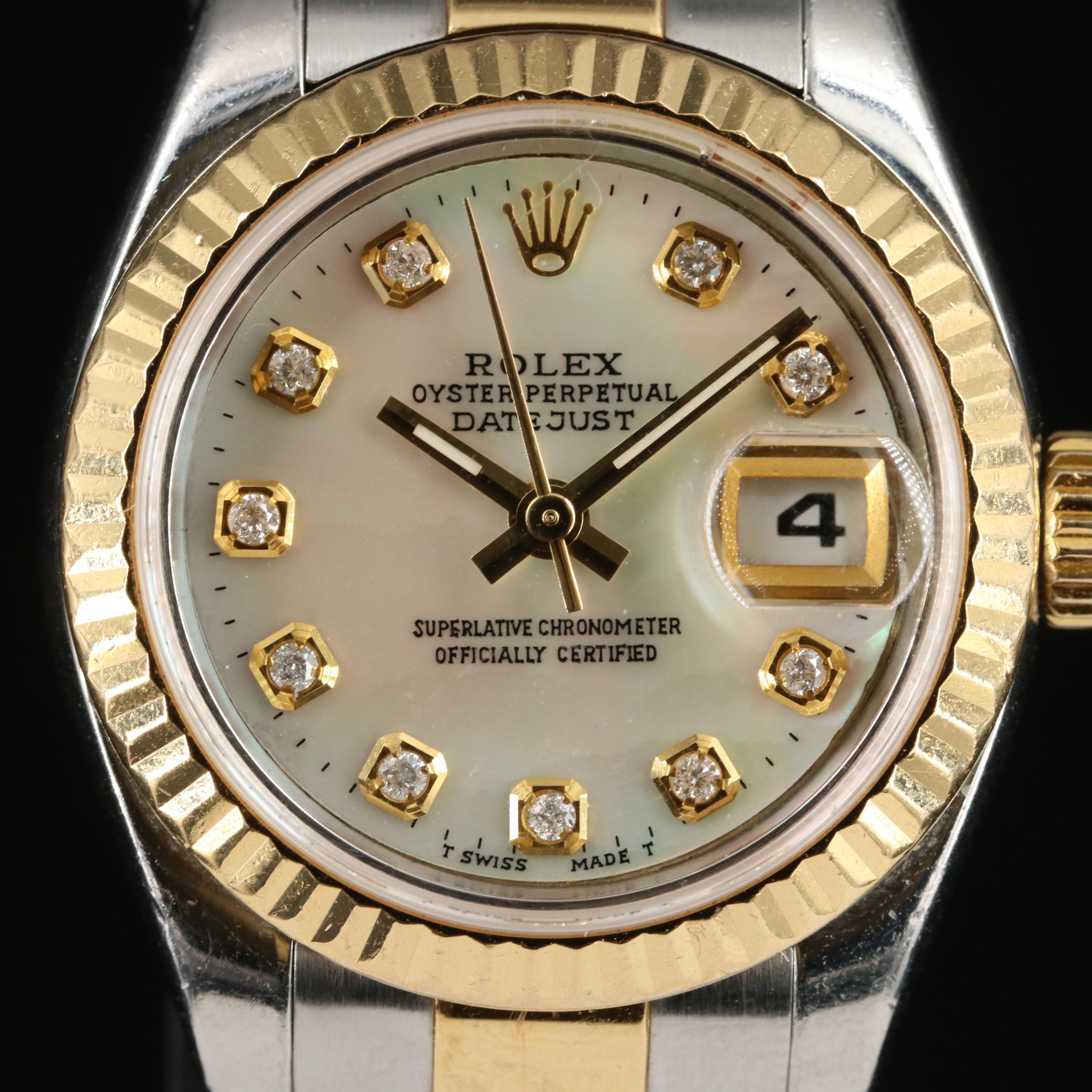 2003 - 2005 Rolex Custom Diamond, Mother-of-Pearl Dial Datejust Watch