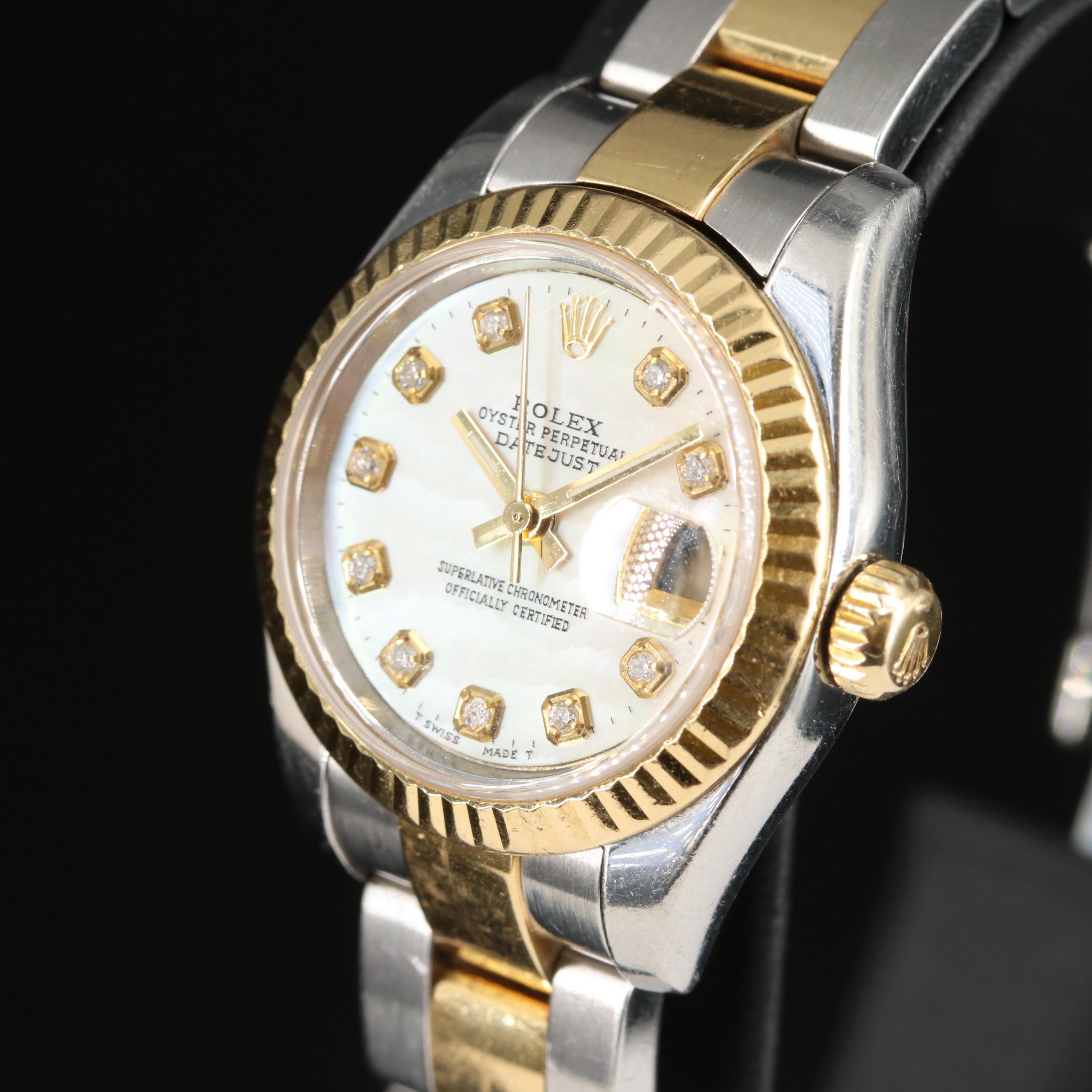 2003 - 2005 Rolex Custom Diamond, Mother-of-Pearl Dial Datejust Watch