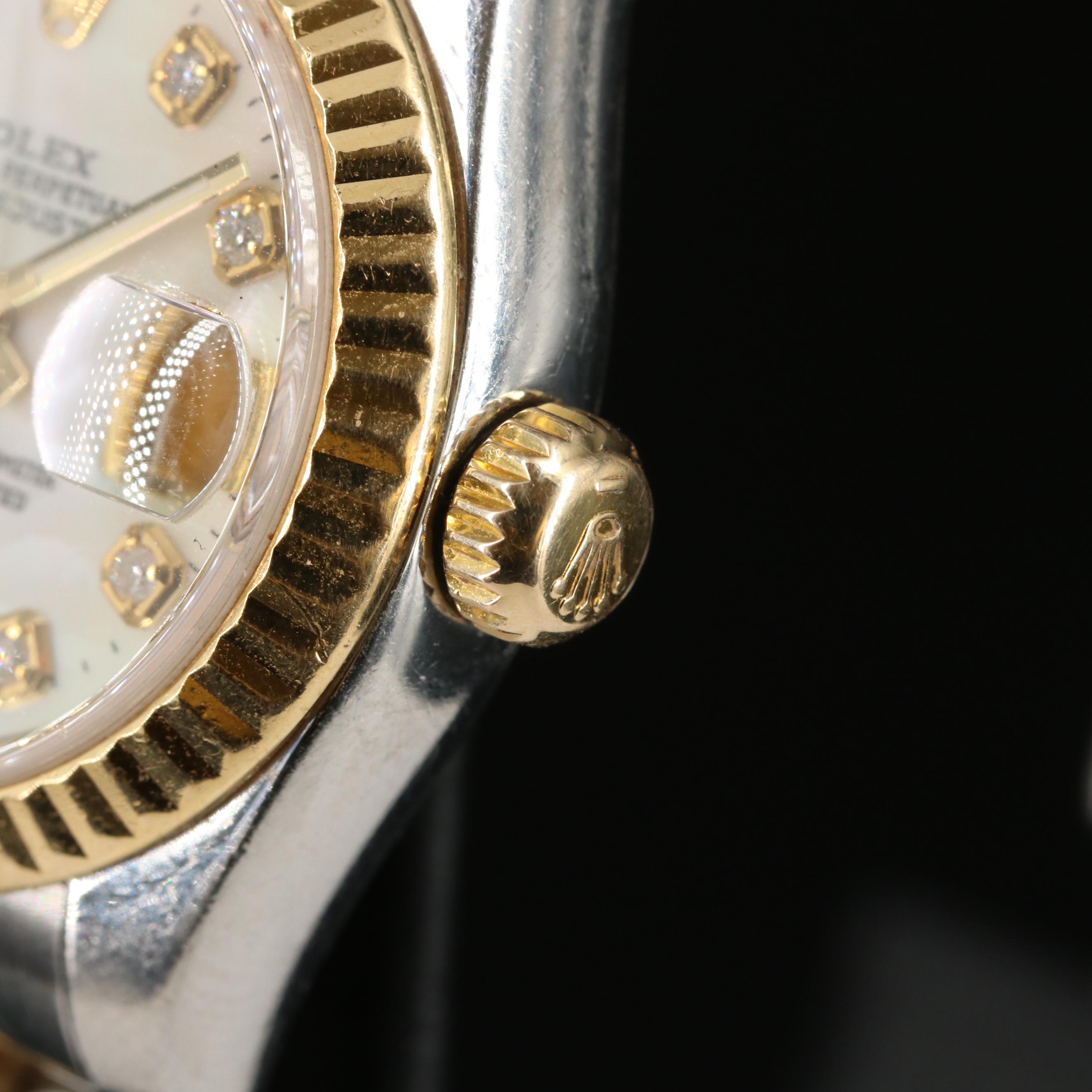 2003 - 2005 Rolex Custom Diamond, Mother-of-Pearl Dial Datejust Watch