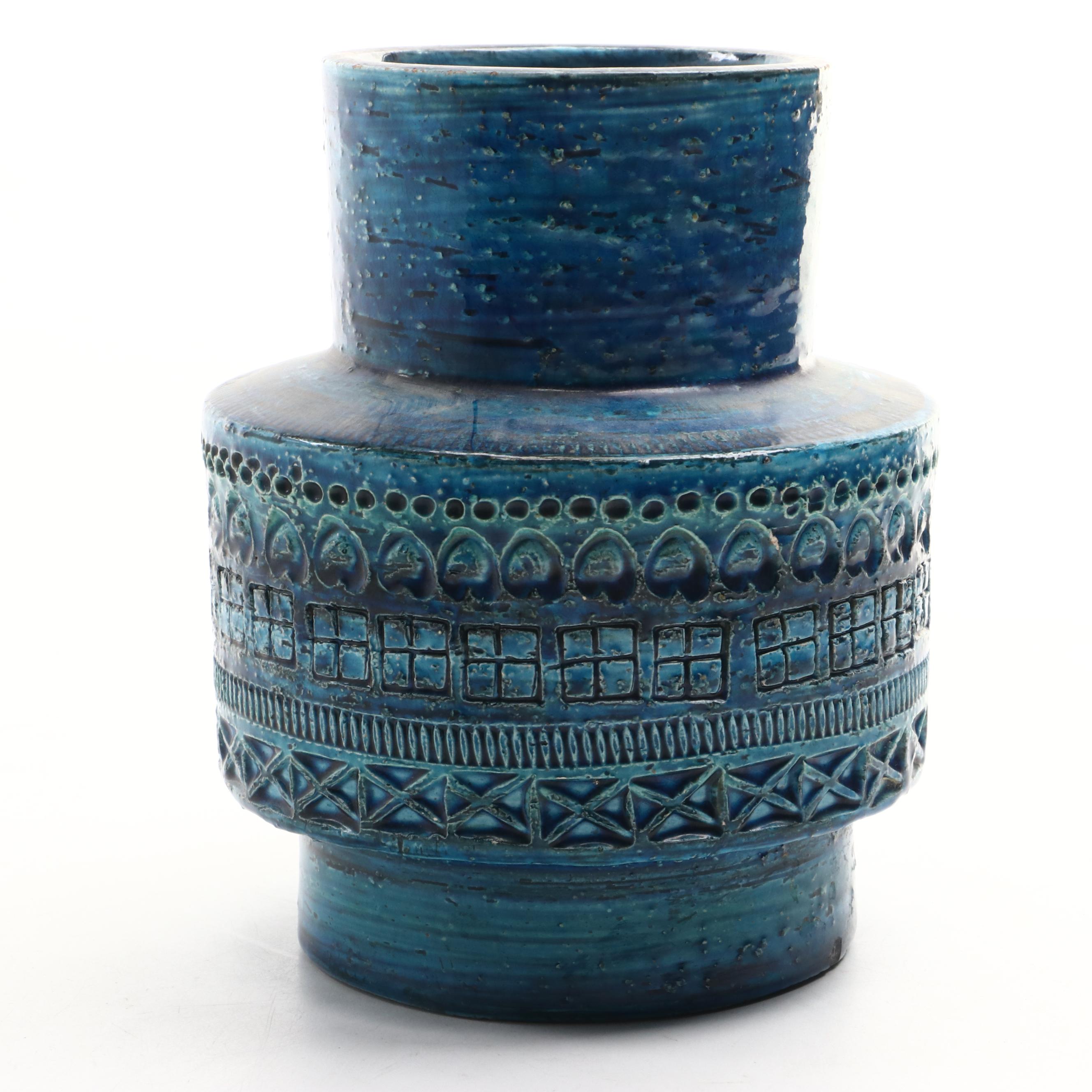 Aldo Londi for Bitossi "Rimini Blue" Ceramic Vase