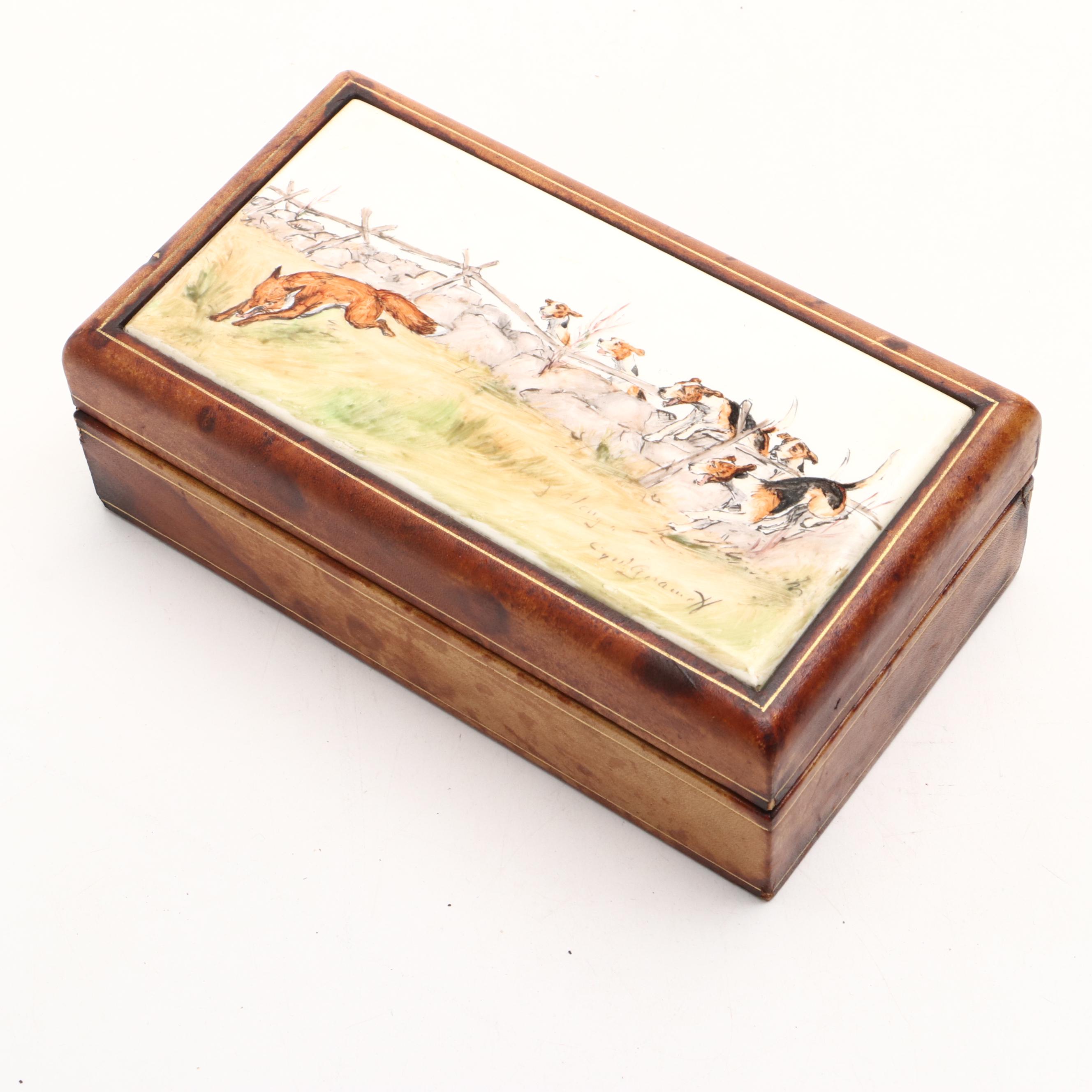 Victorian Rosewood Lock Box, Keepsake Box with Signed Hunting Scene, and More