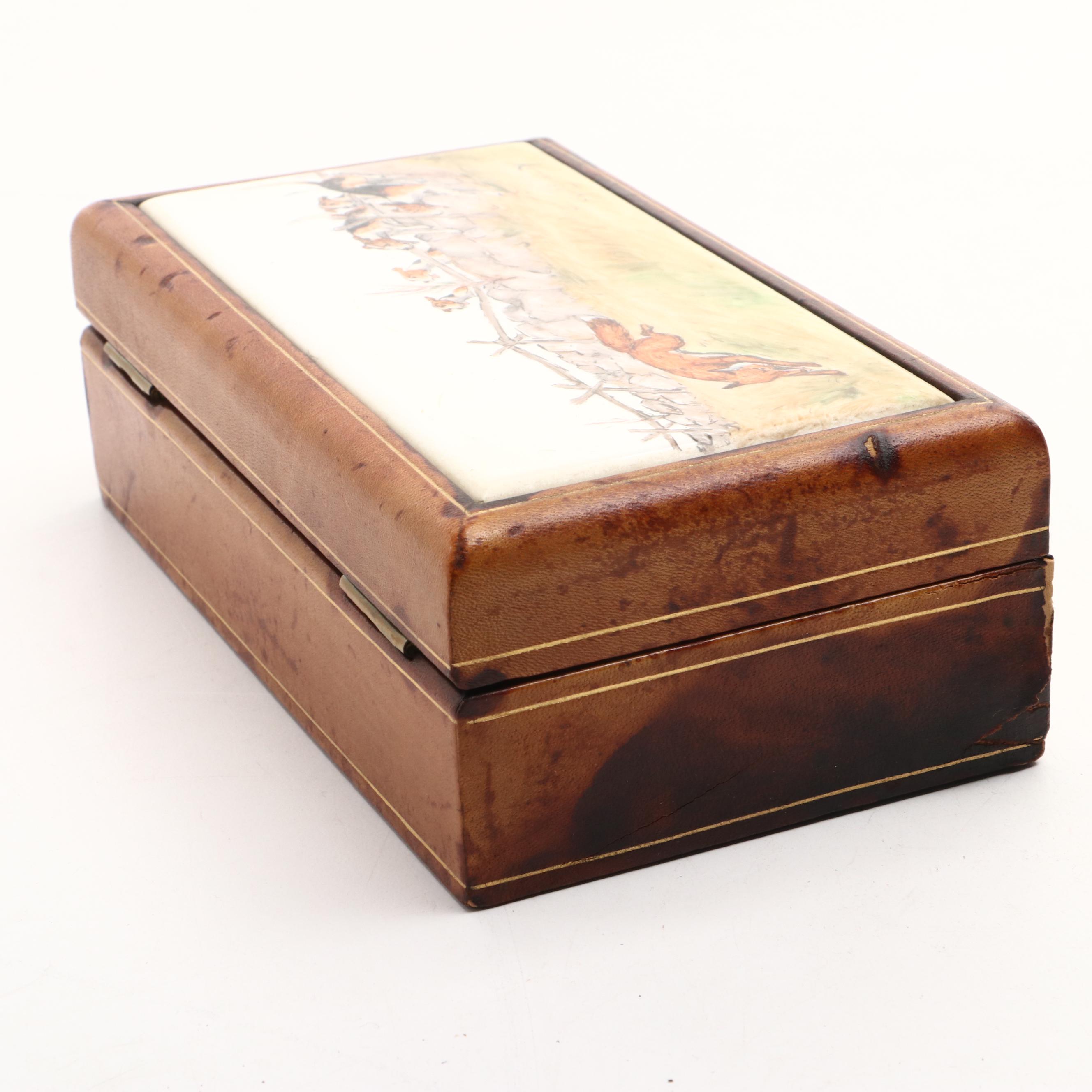 Victorian Rosewood Lock Box, Keepsake Box with Signed Hunting Scene, and More