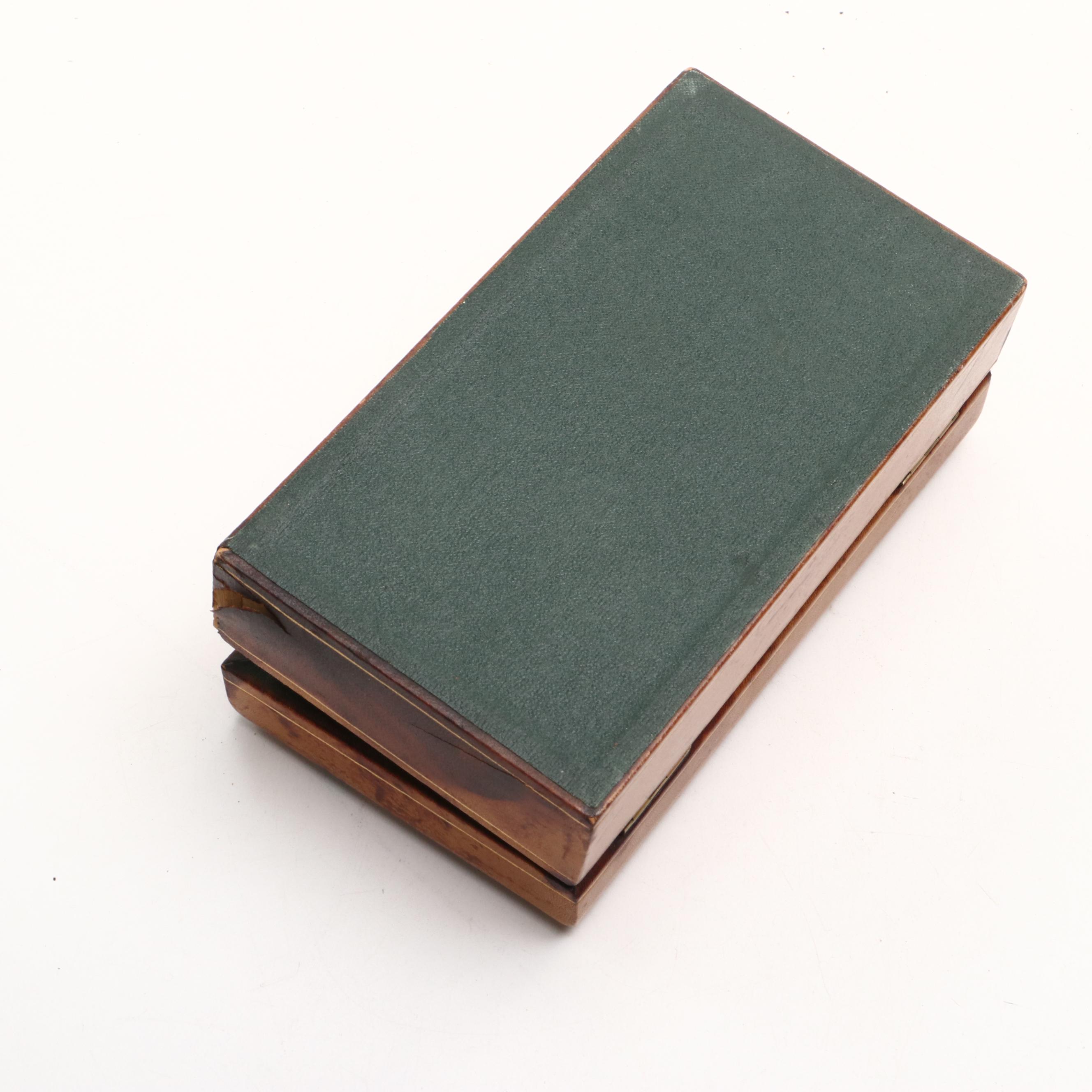 Victorian Rosewood Lock Box, Keepsake Box with Signed Hunting Scene, and More