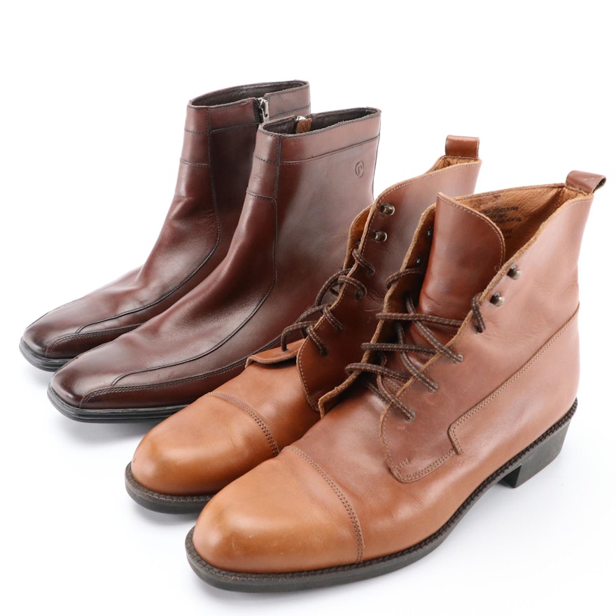 Men's Rockport and Other Leather Zip and Lace-Up Ankle Boots