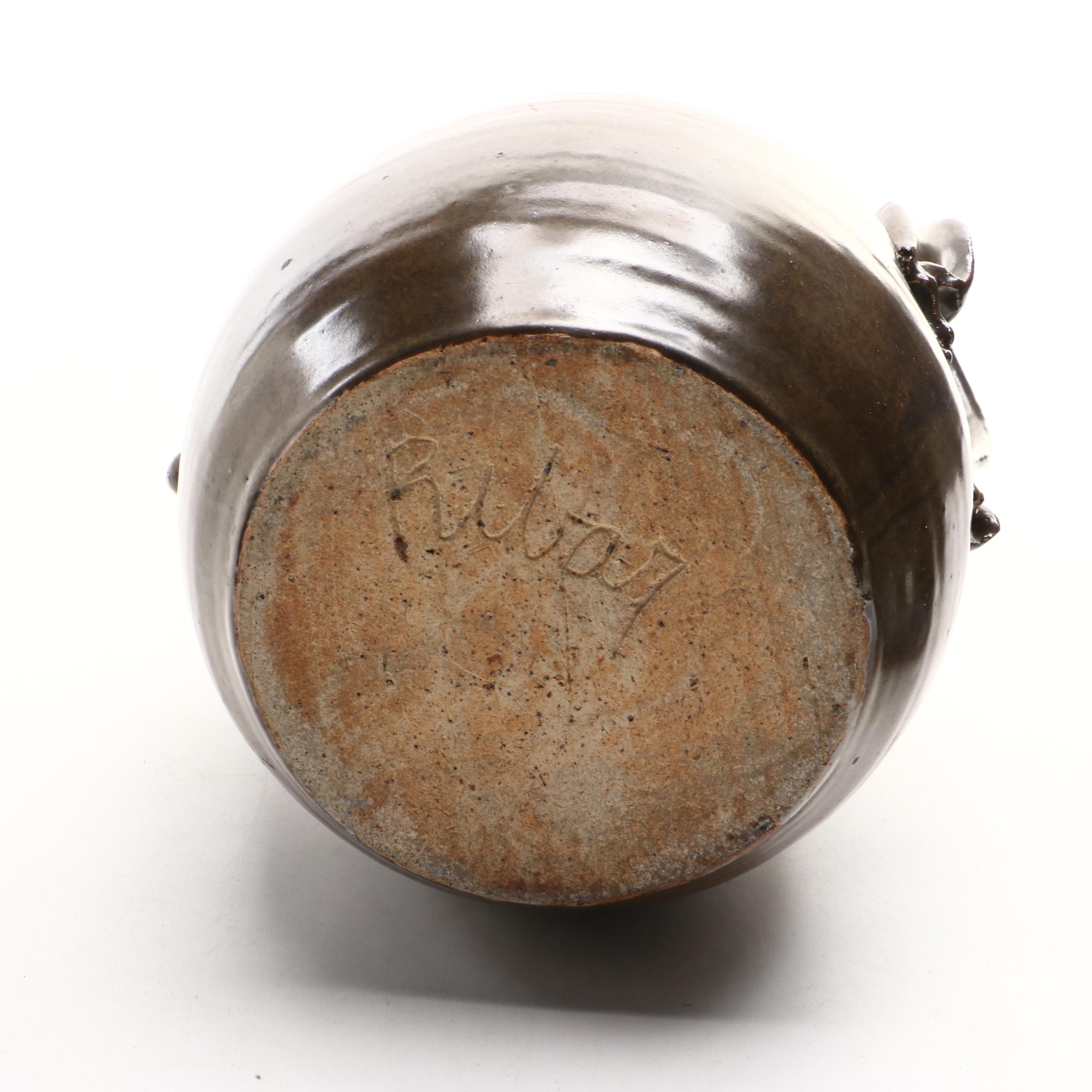 Artist Signed Lidded Jar with Other Art Pottery Bowl and Vase