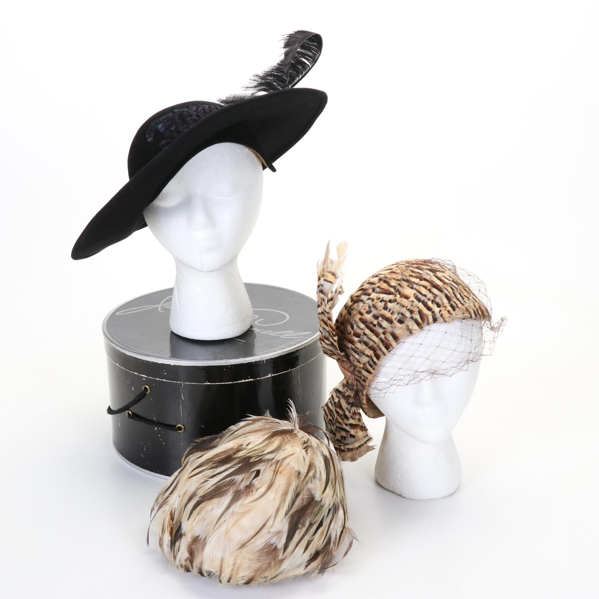 Feathered Hat Collection Features Jack McConnell and Dana Marte Designs, 1930s