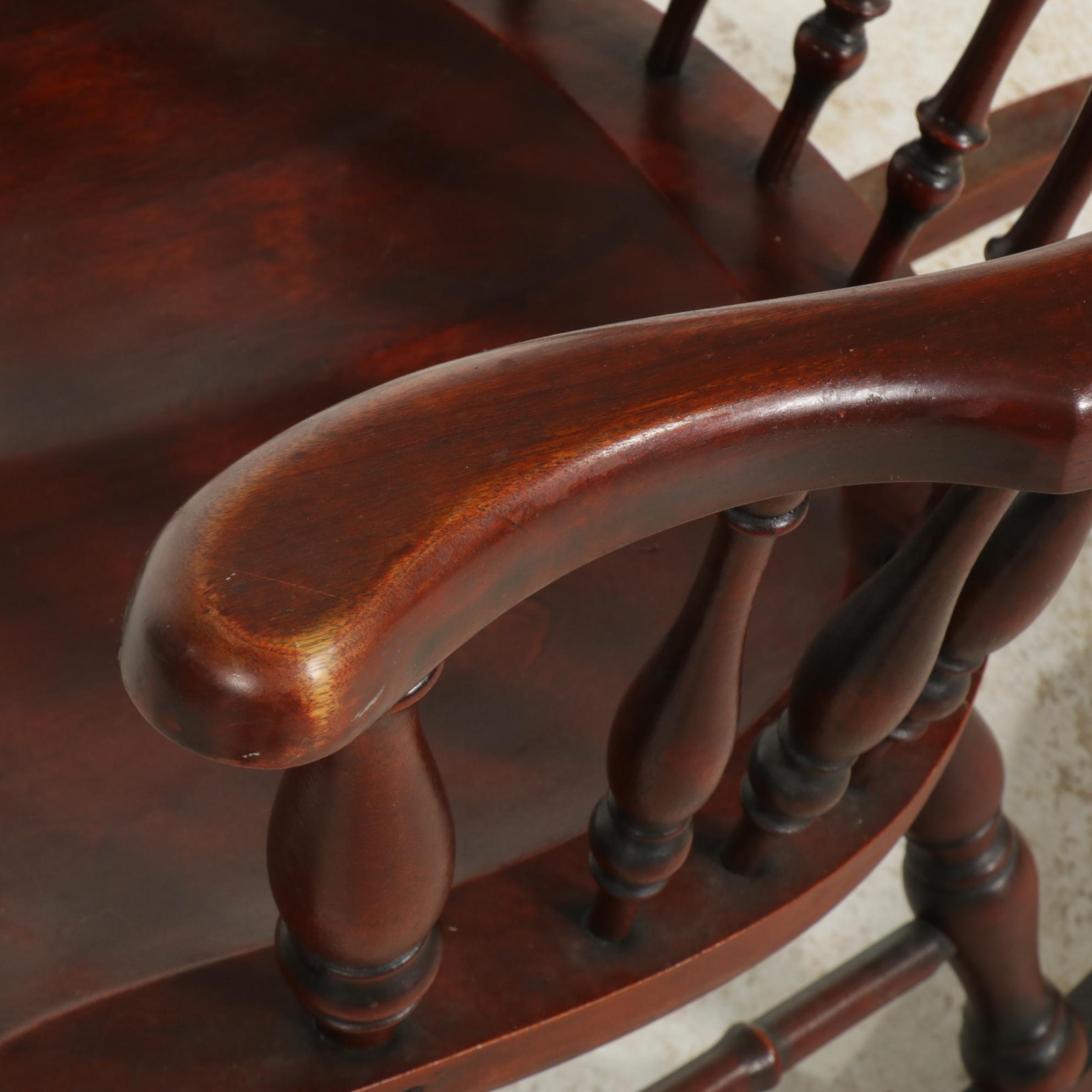 Federal Style Mahogany-Stained Hardwood Rocking Chair, Early to Mid 20th Century