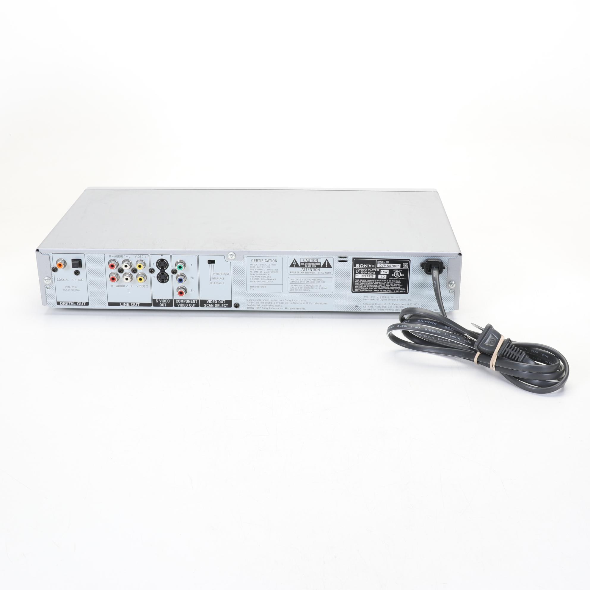 Sony DVD Player, Denon CD Changer, and Pair of NHT Speakers