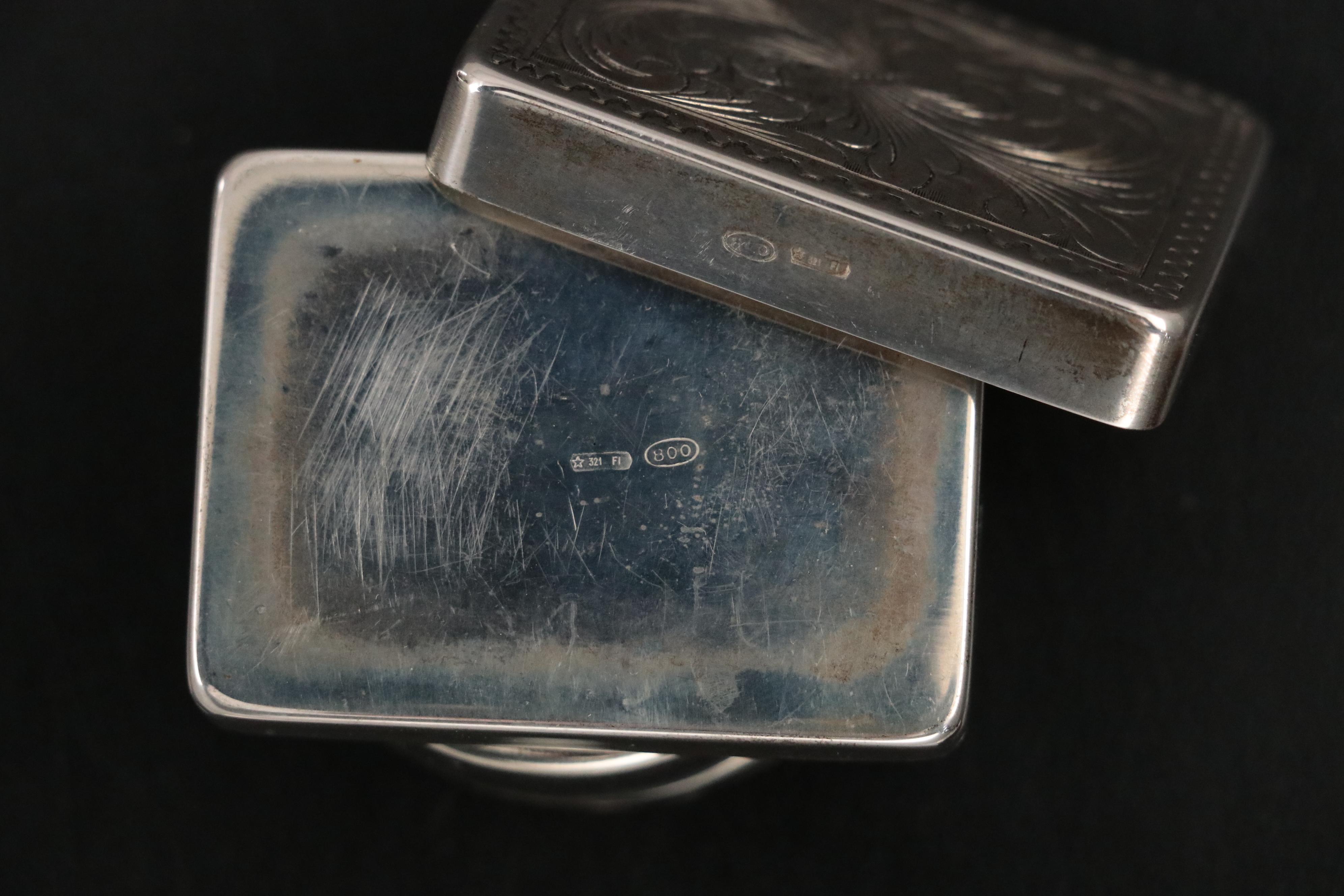 Italian 800 Silver Pill Boxes with Other Hand-Crafted Silver Plate Pill Boxes