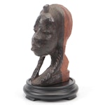 West African Kingdom of Benin (Nigeria) Oba Court Bust Carving of a Woman