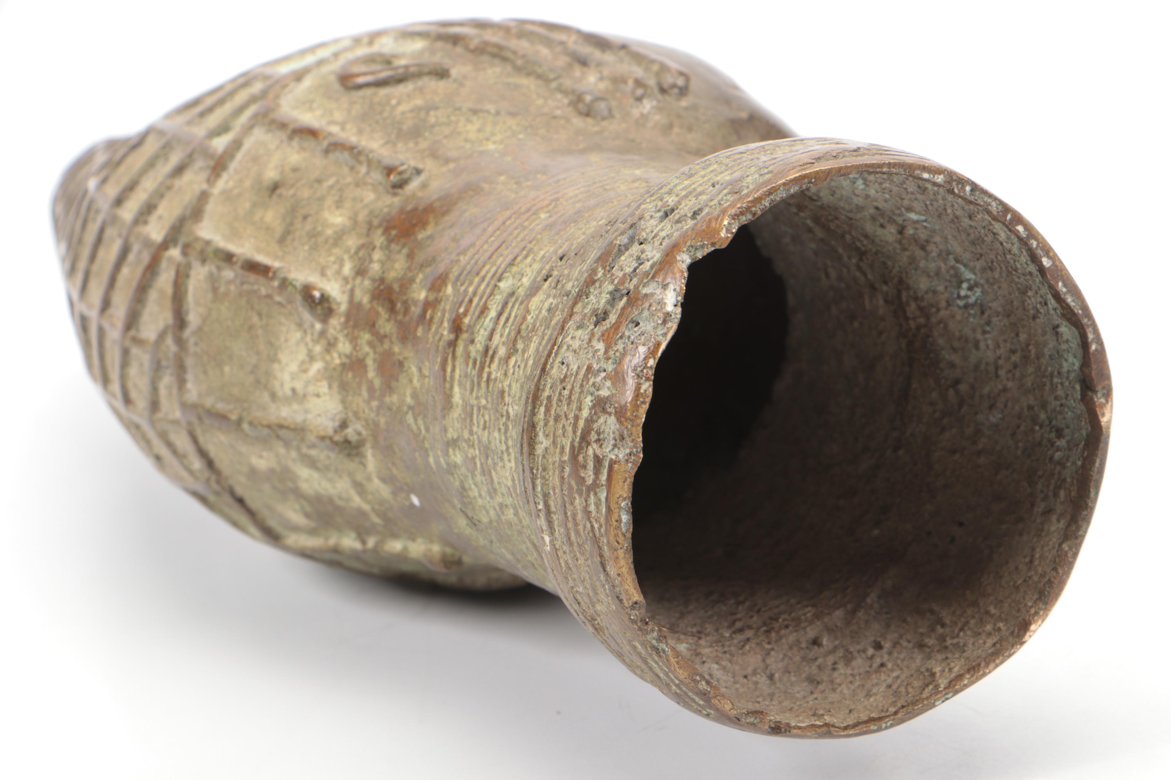 West African Kingdom of Benin (Nigeria) Copper-Alloy Head of 'Iyoba'