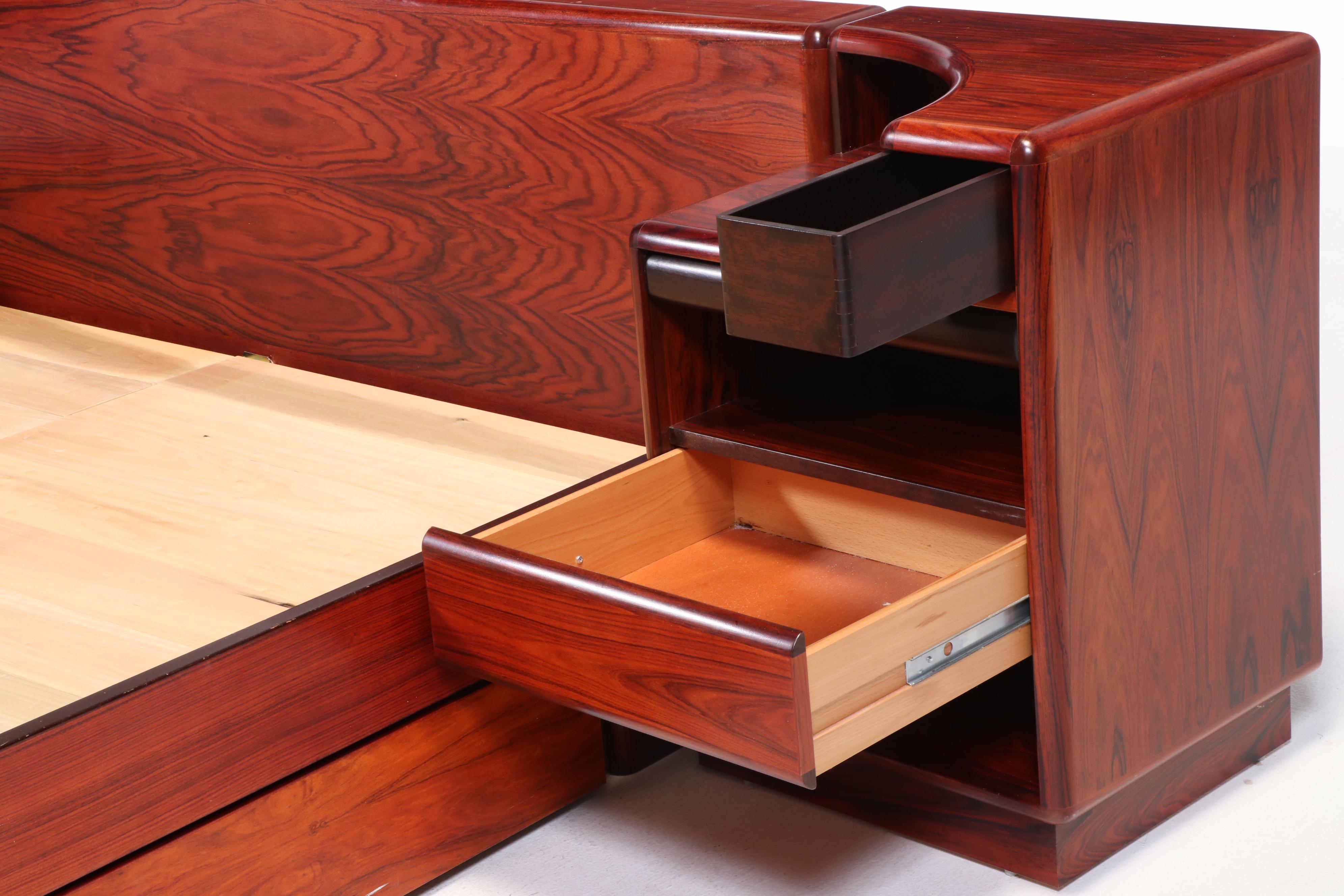 Brouer Møbelfabrik Danish Modern Rosewood King Bed with Nightstands, circa 1960