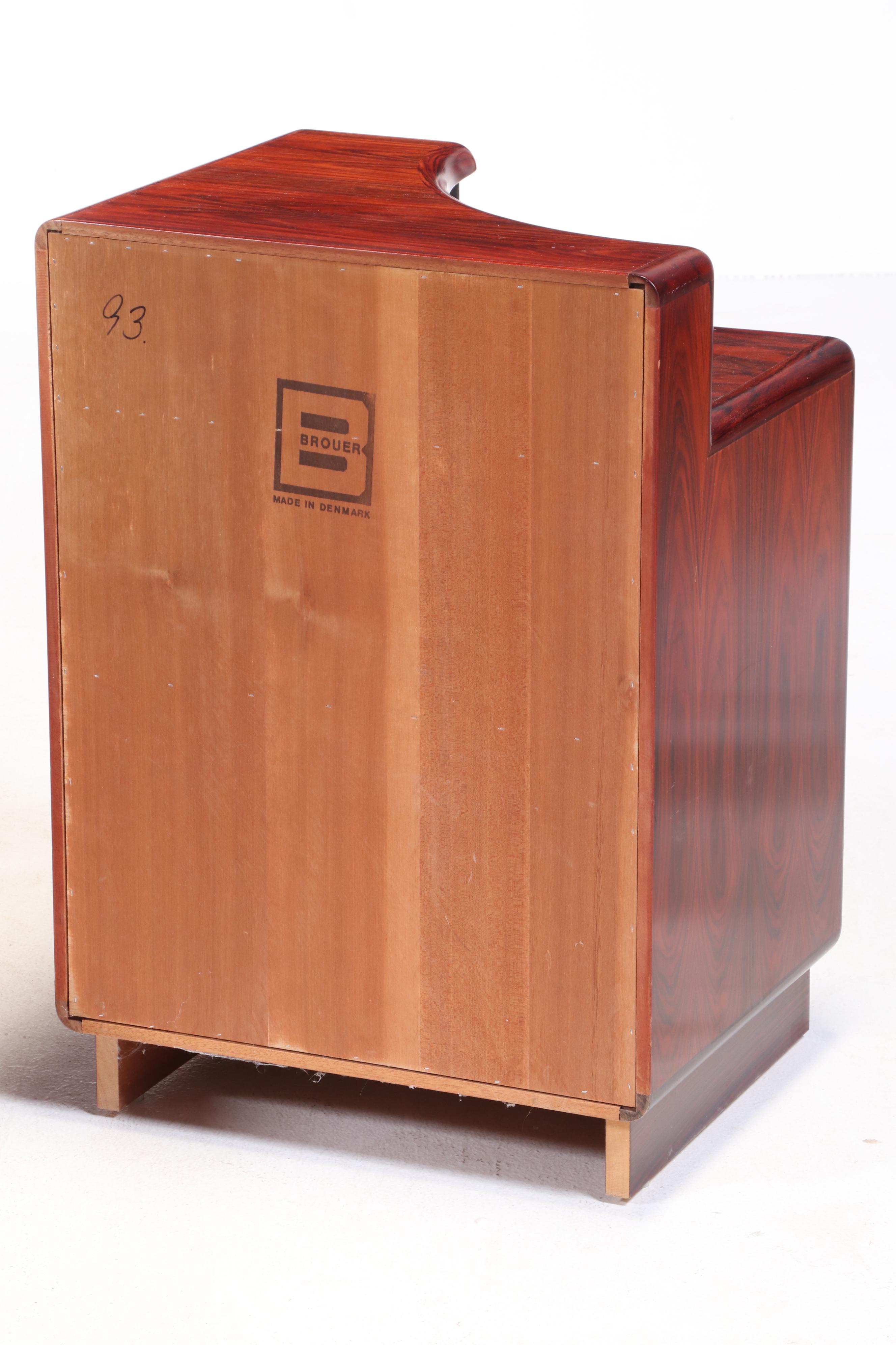 Brouer Møbelfabrik Danish Modern Rosewood King Bed with Nightstands, circa 1960