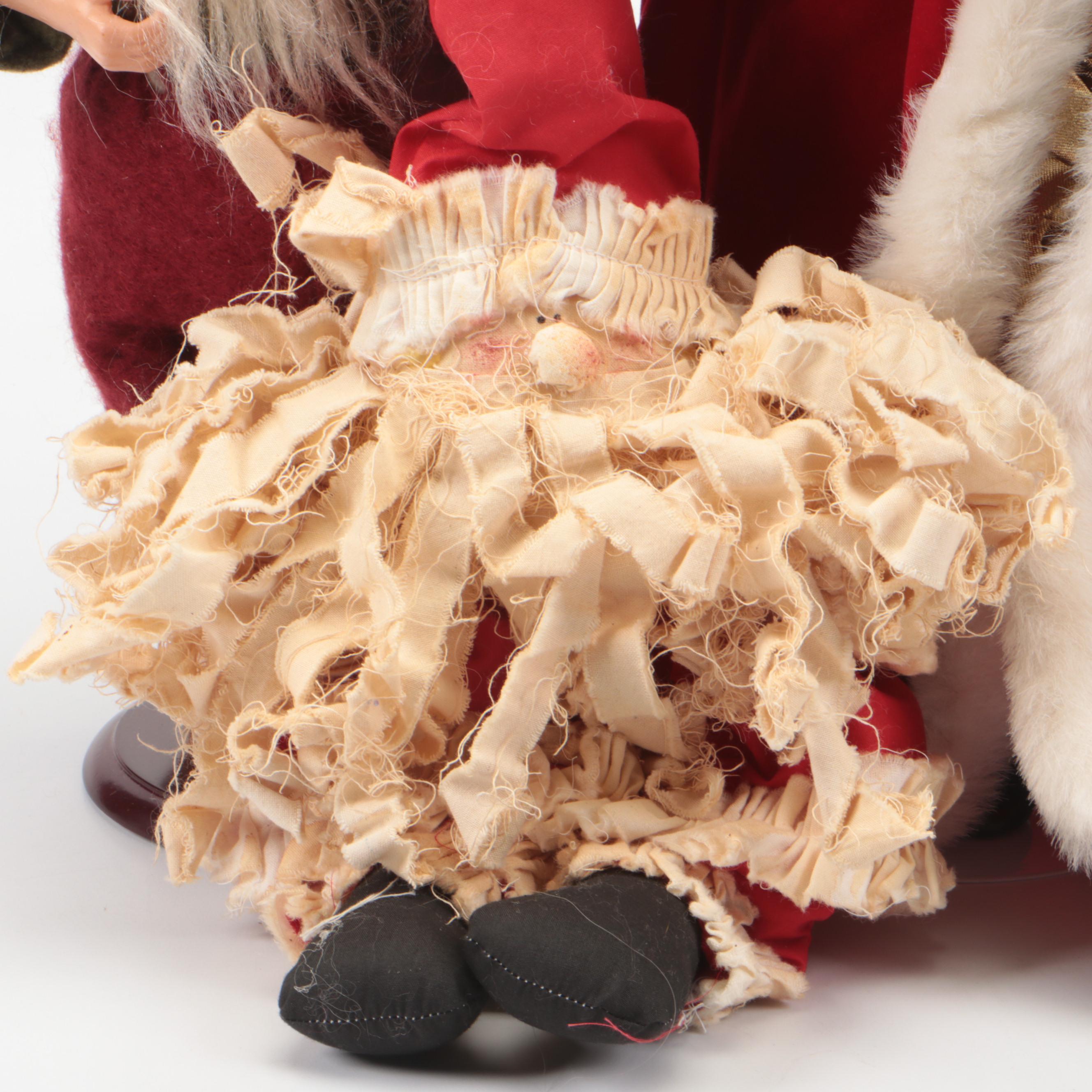 Elder Beerman Ceramic Figurine with Hallmark Resin Santa Figurine and More