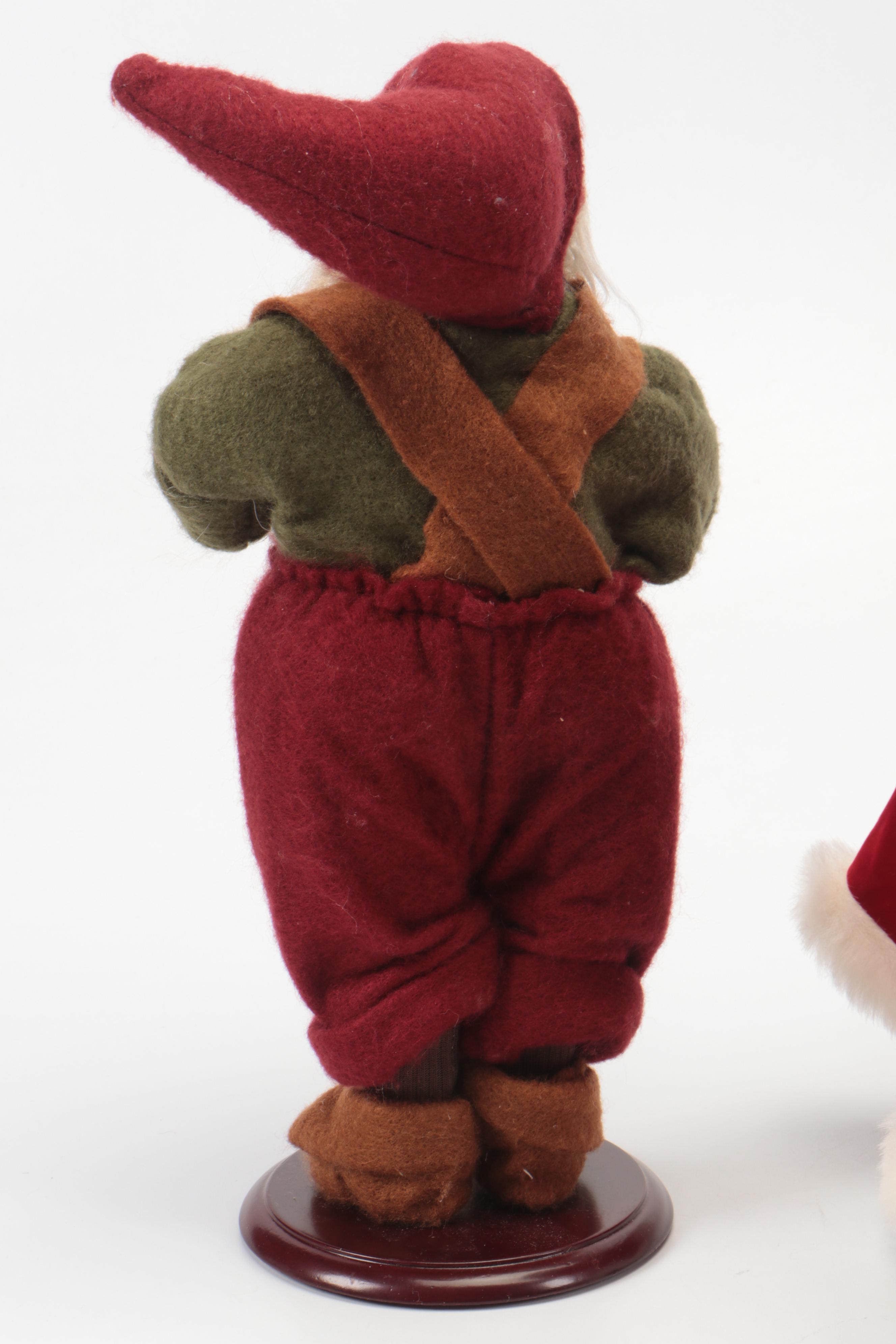 Elder Beerman Ceramic Figurine with Hallmark Resin Santa Figurine and More