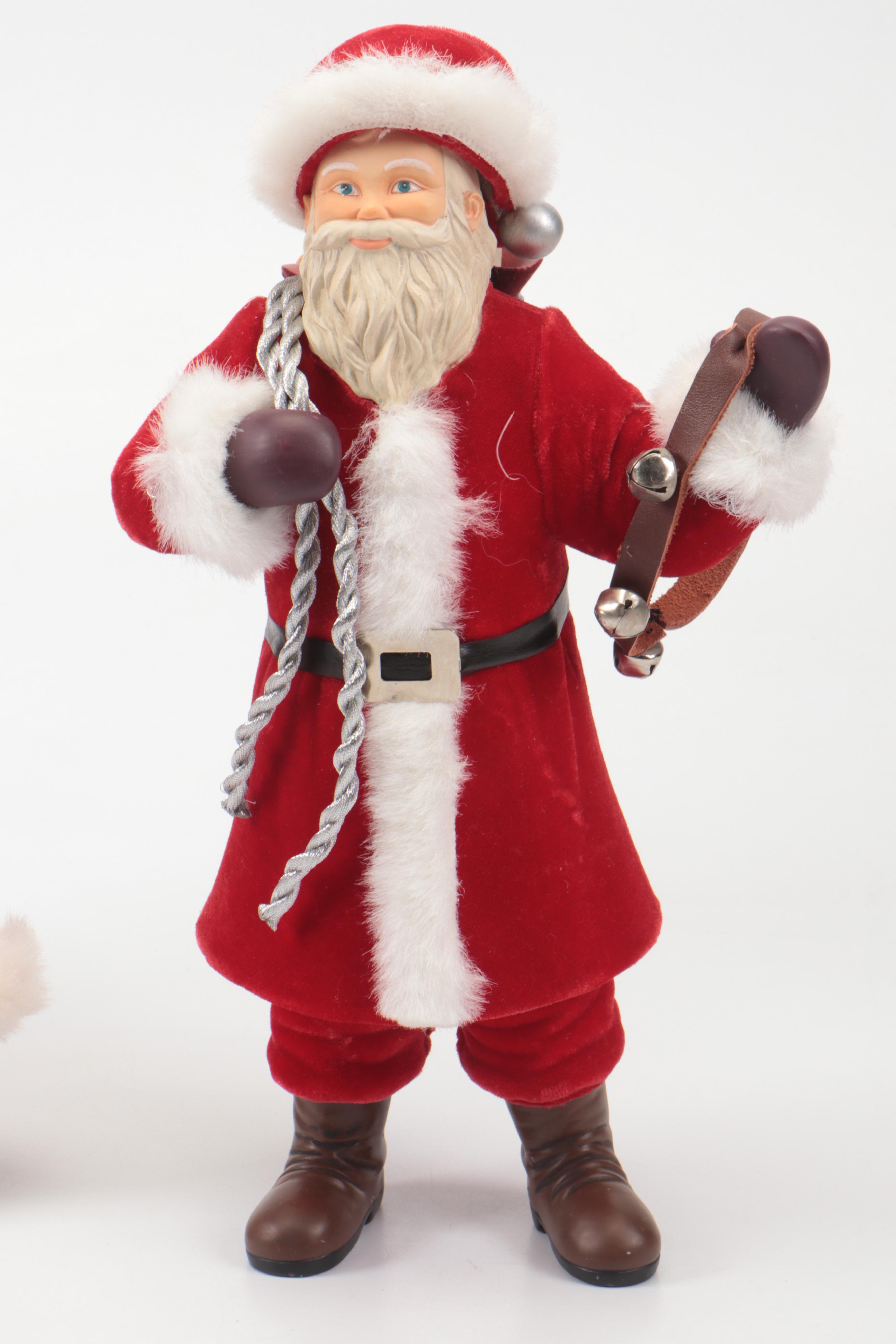 Elder Beerman Ceramic Figurine with Hallmark Resin Santa Figurine and More