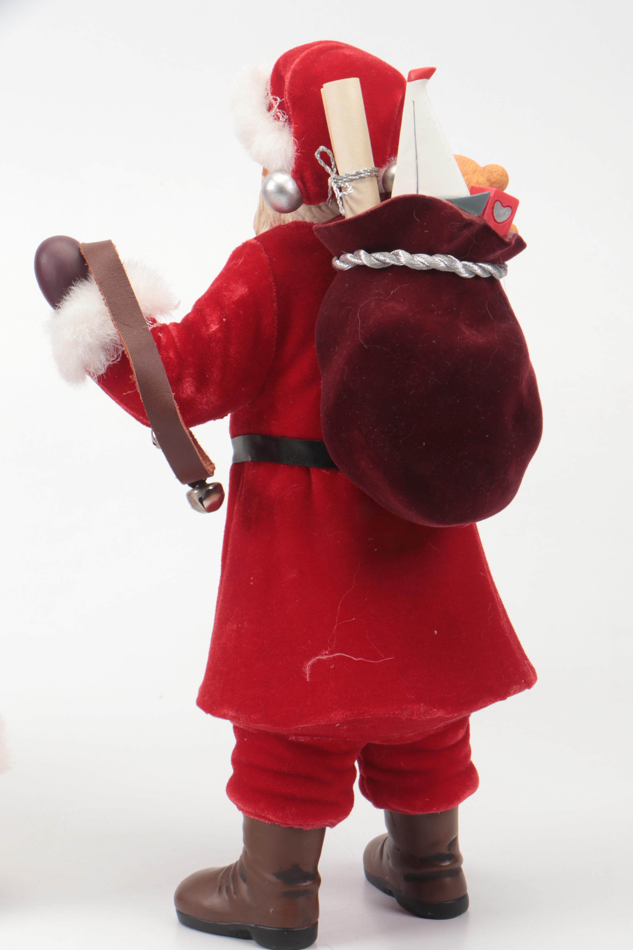 Elder Beerman Ceramic Figurine with Hallmark Resin Santa Figurine and More