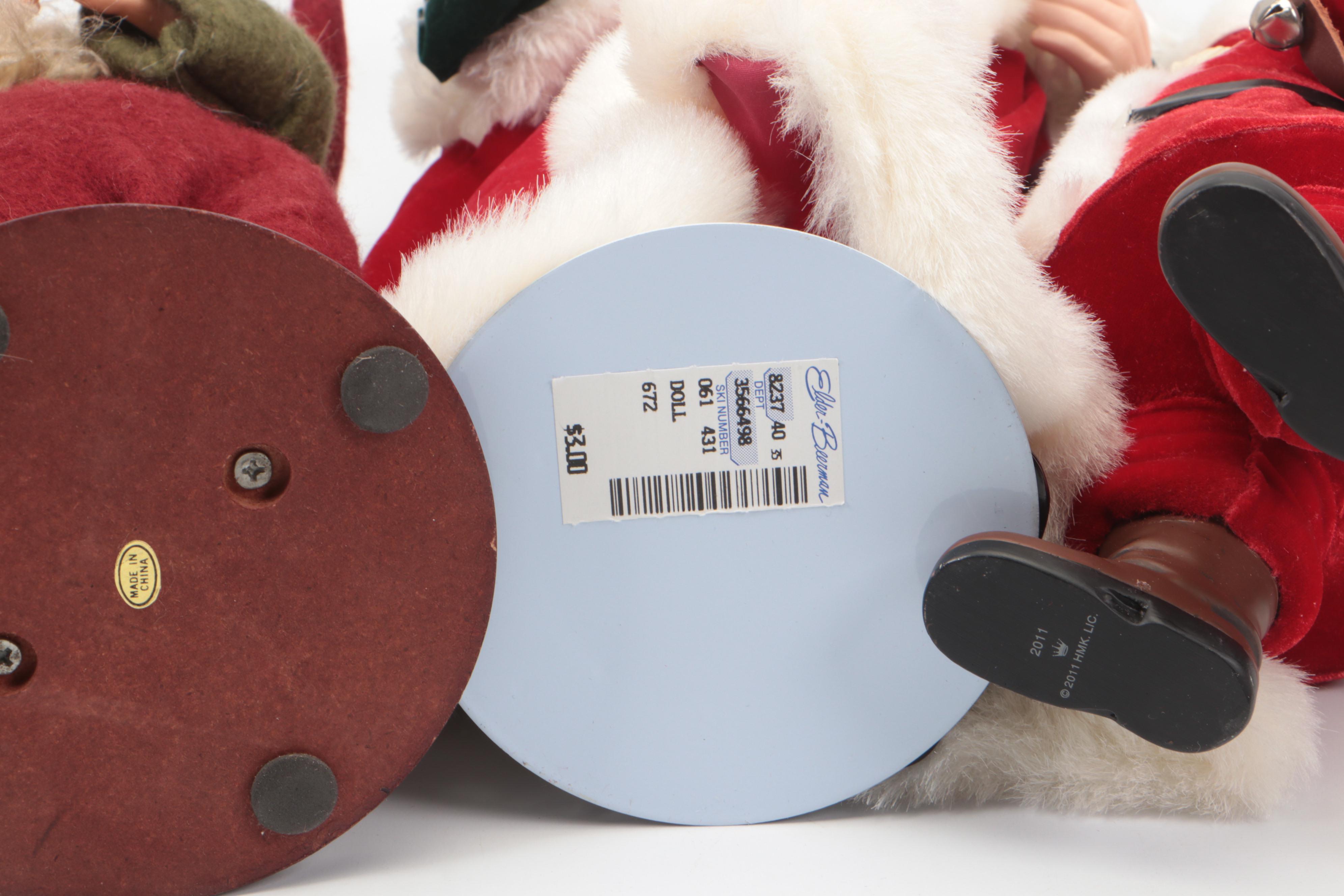 Elder Beerman Ceramic Figurine with Hallmark Resin Santa Figurine and More