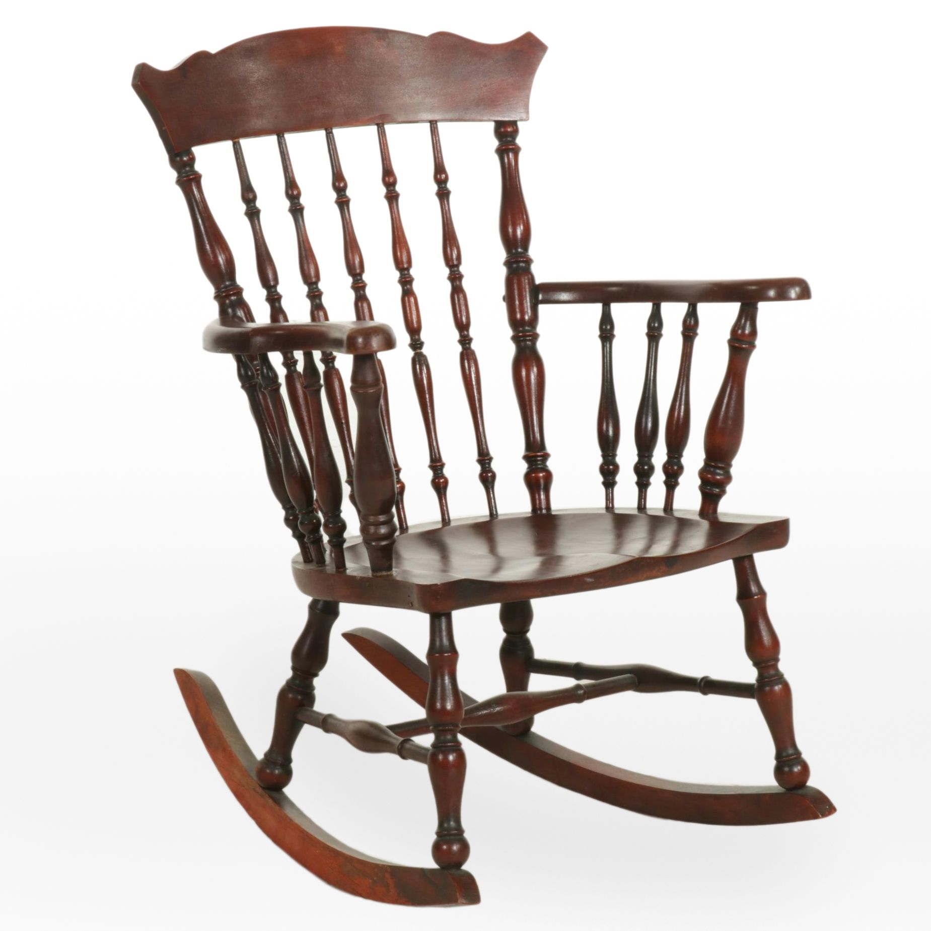 Federal Style Mahogany-Stained Hardwood Rocking Chair, Early to Mid 20th Century