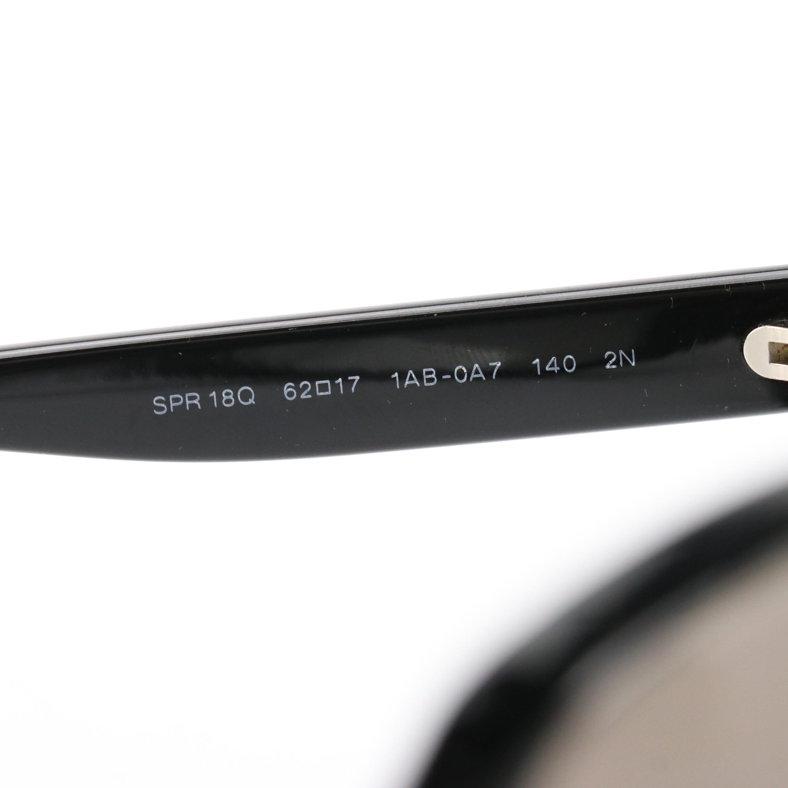 Prada SPR 18Q 1AB-0A7 Black Oversized Square Sunglasses