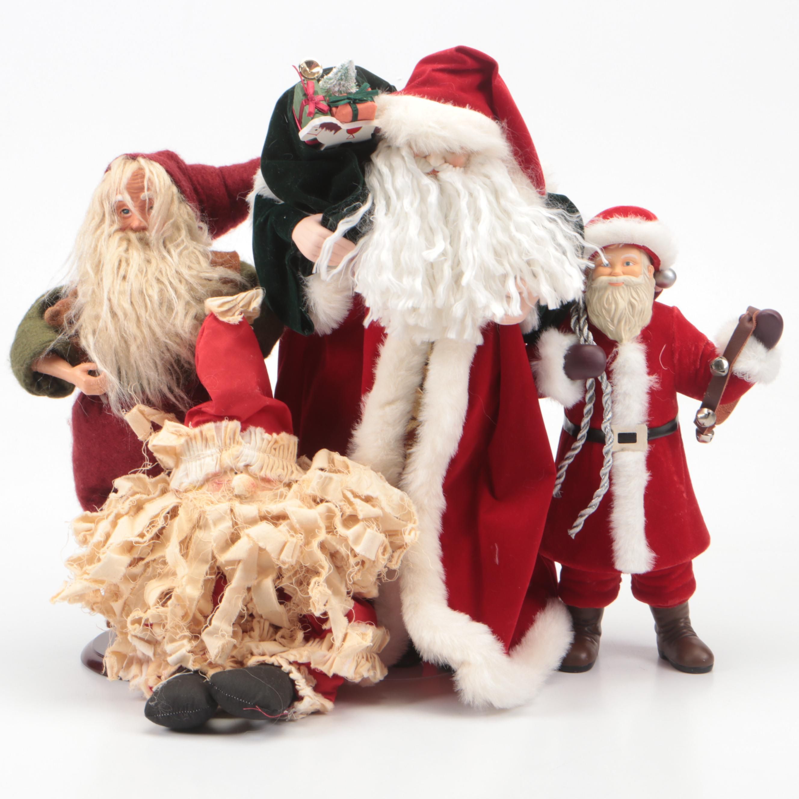 Elder Beerman Ceramic Figurine with Hallmark Resin Santa Figurine and More