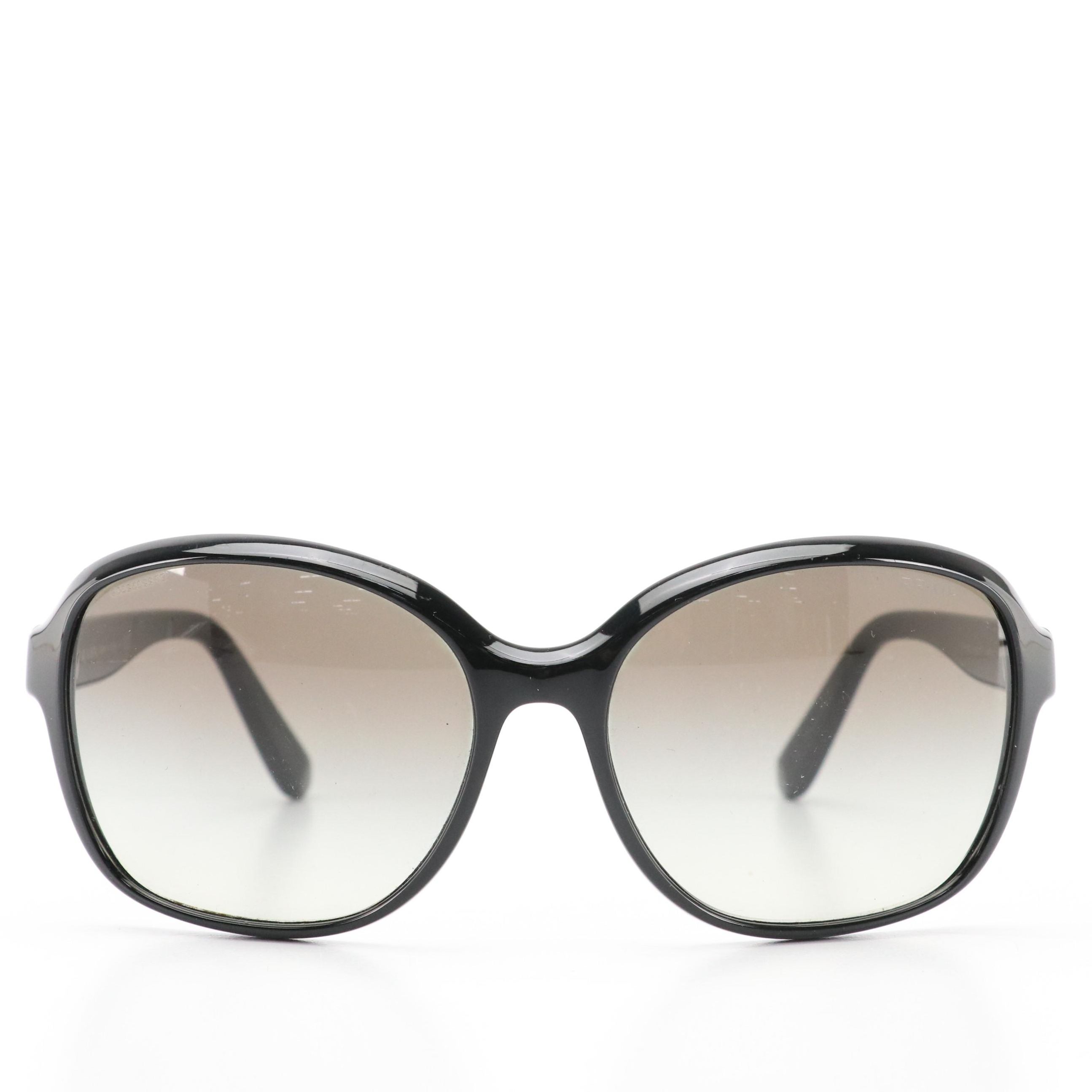 Prada SPR 18Q 1AB-0A7 Black Oversized Square Sunglasses