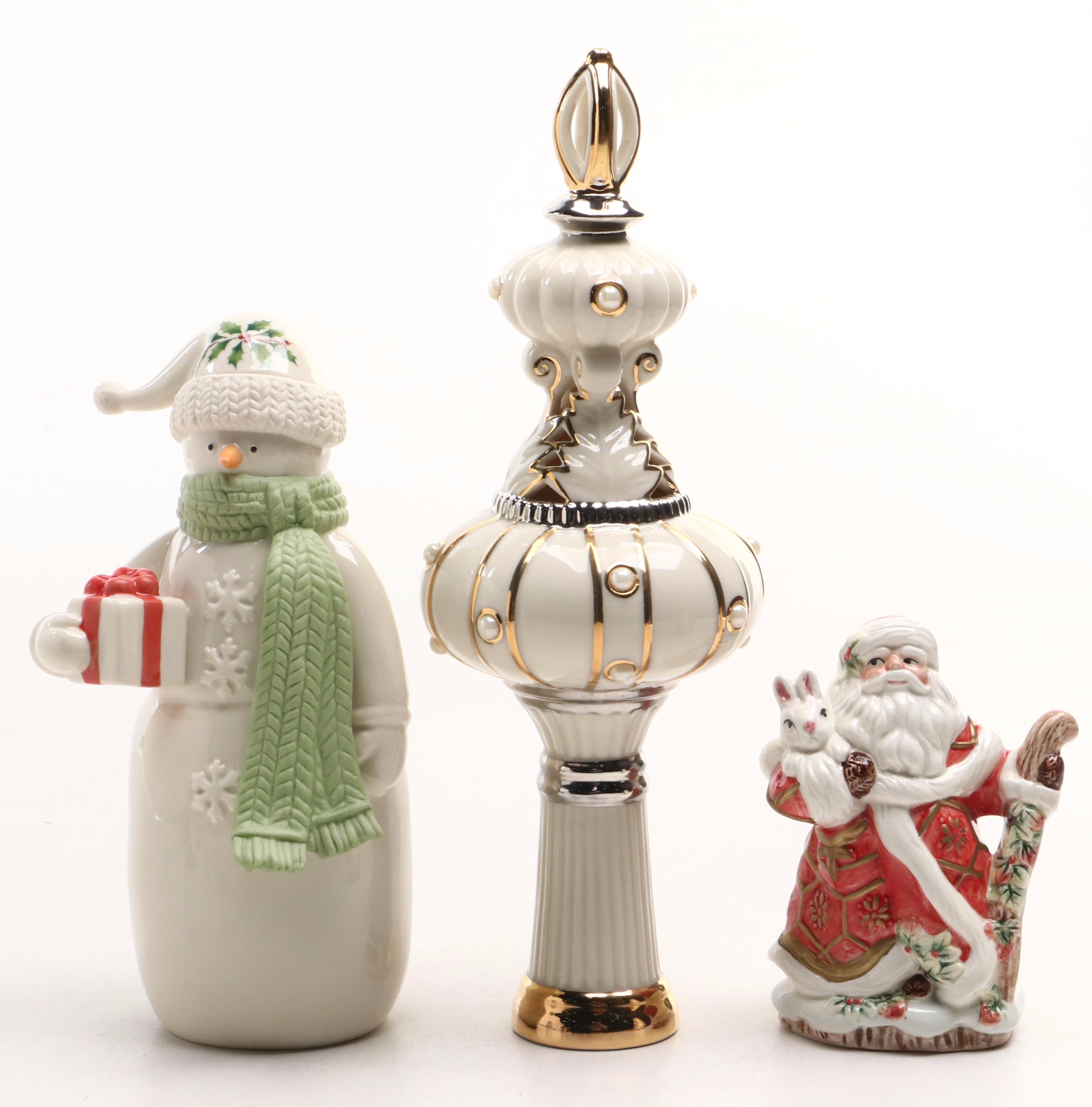 Lenox Tree Topper with Other Christmas Themed Figurines and Decor