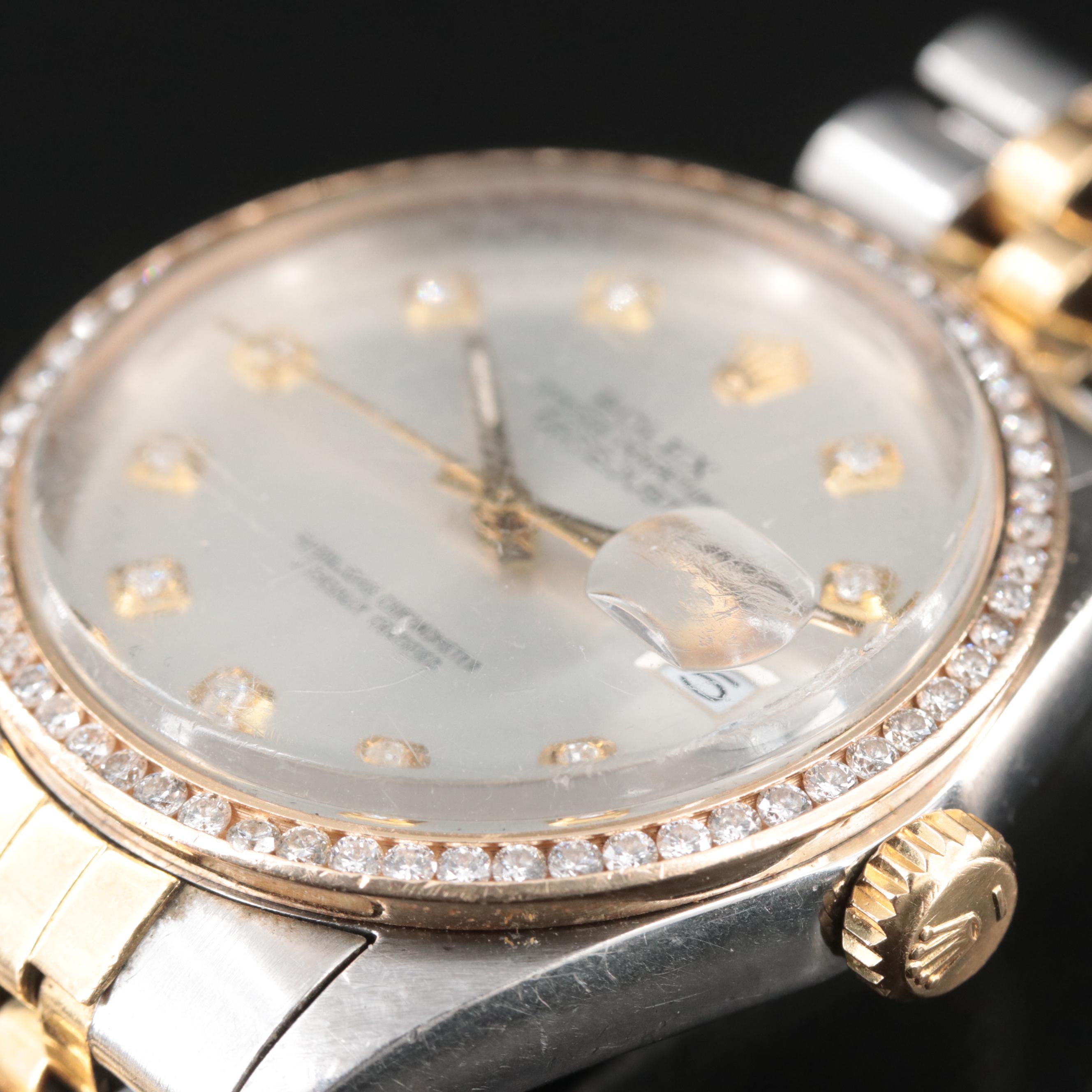 1985 Rolex Custom 1.10 CTW Diamond Dial and Bezel Datejust Watch