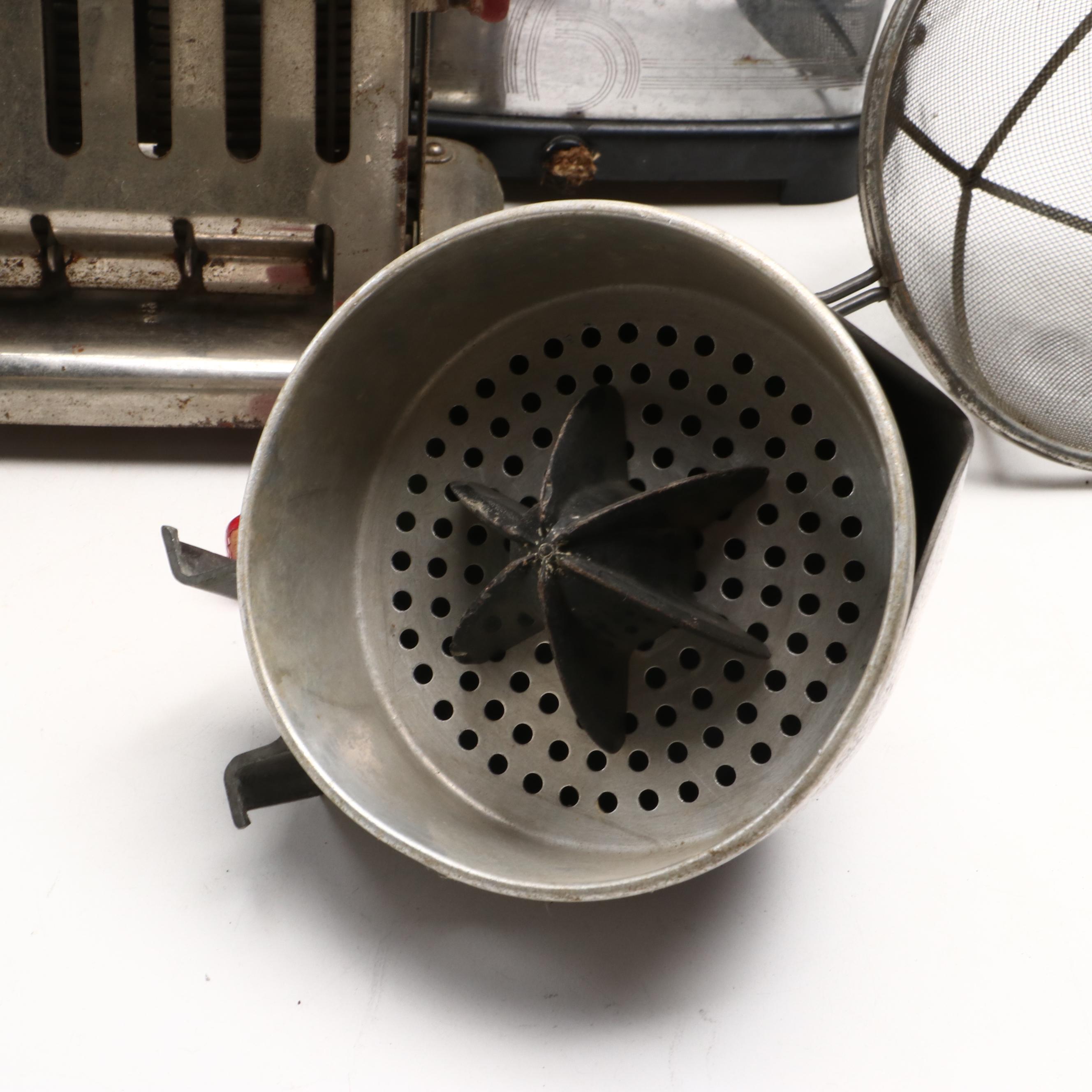 Sunbeam Toaster, Dazey Juicer, Nesco Funnel, and Other Kitchen Gadgets