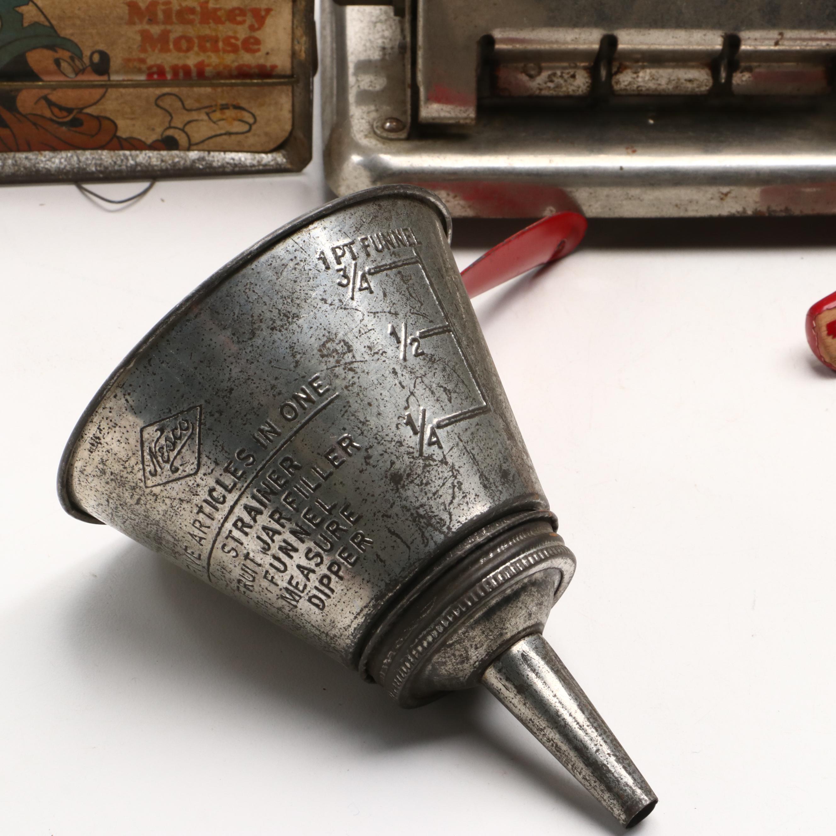 Sunbeam Toaster, Dazey Juicer, Nesco Funnel, and Other Kitchen Gadgets