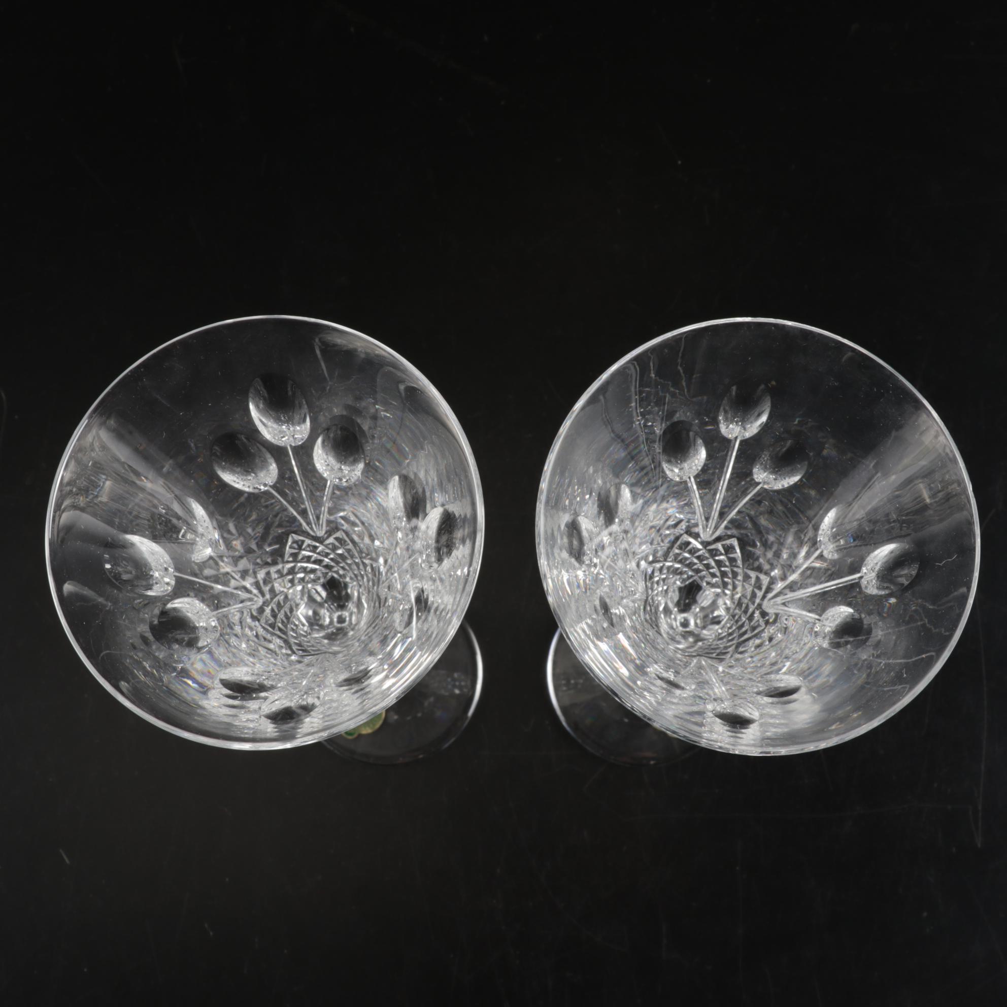 Waterford "Celebration" Crystal Square Stem Champagne Flutes, 2004-2005