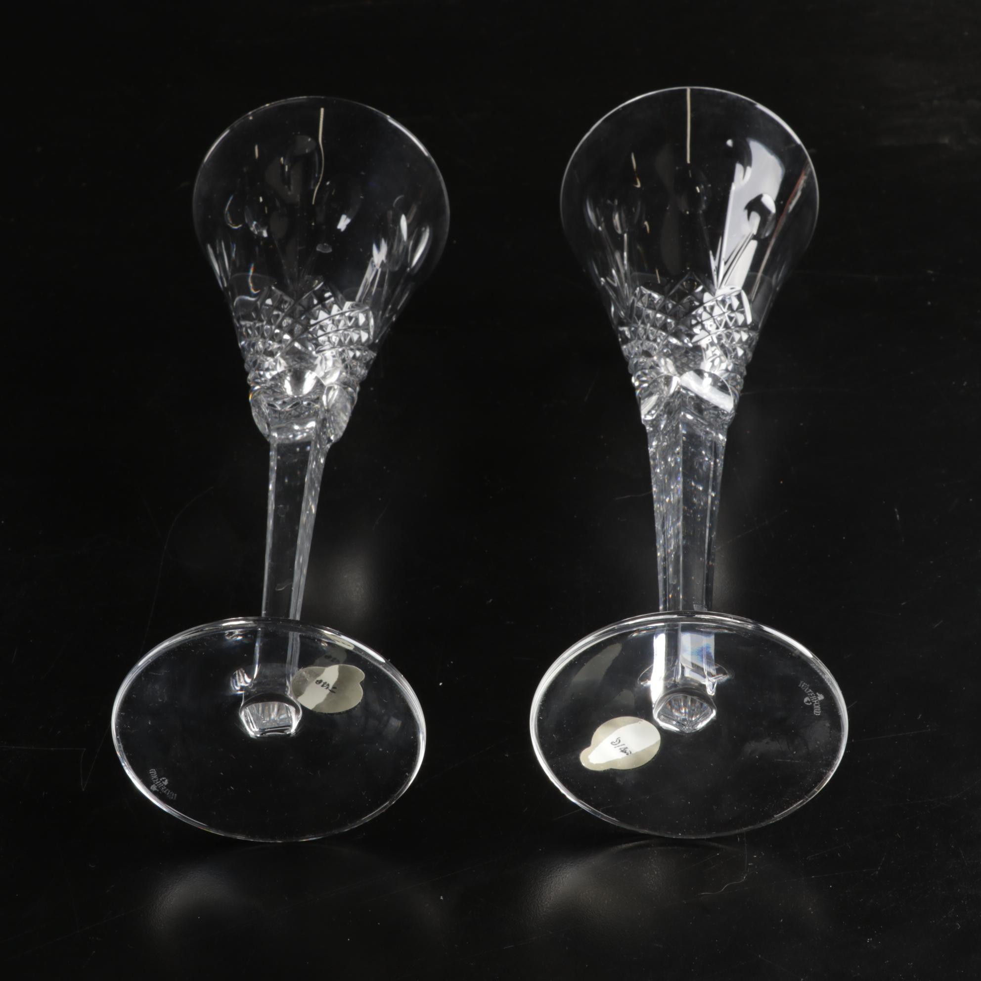 Waterford "Celebration" Crystal Square Stem Champagne Flutes, 2004-2005