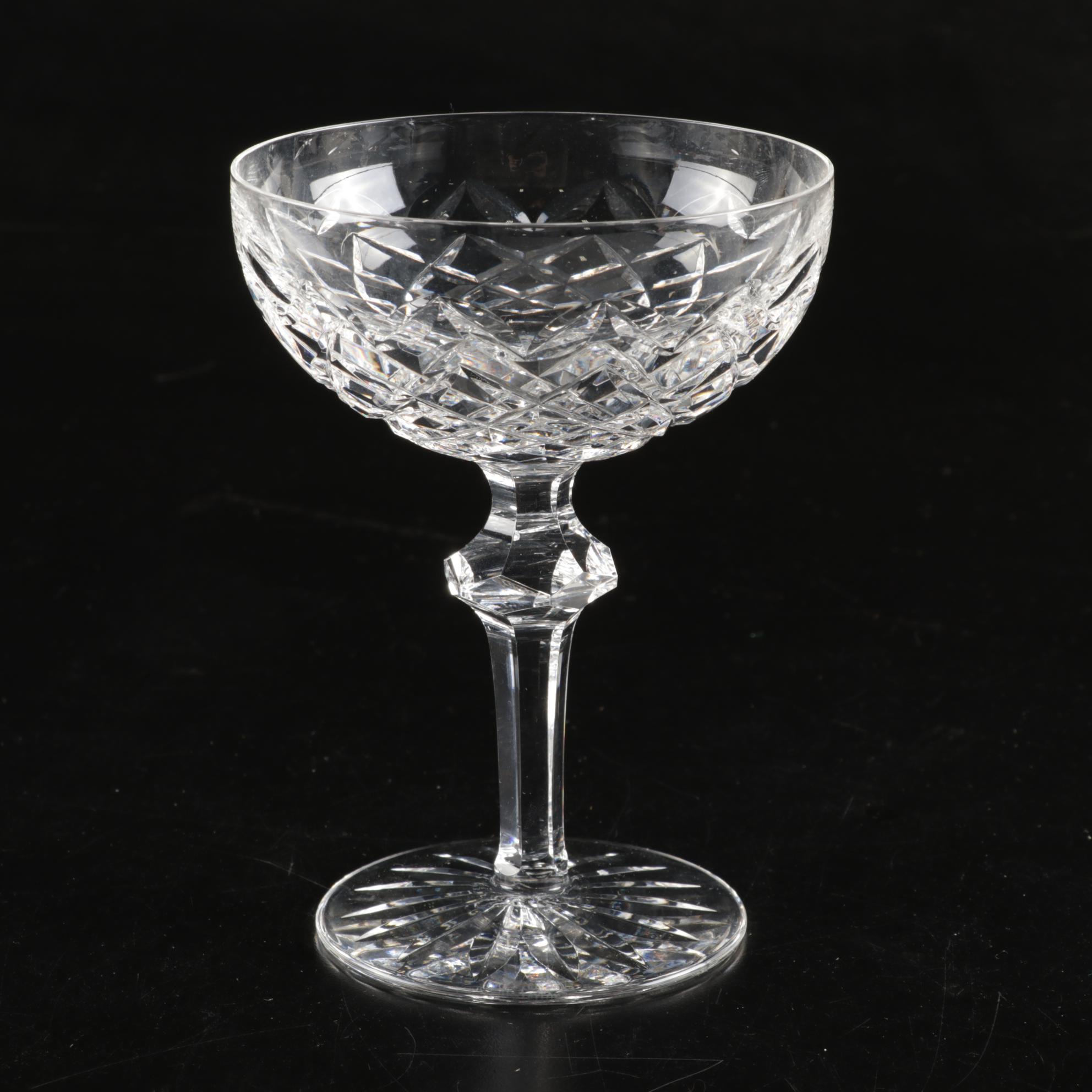 Waterford "Powerscourt" Crystal Champagne Coupes/Tall Sherbets, Set of Eleven