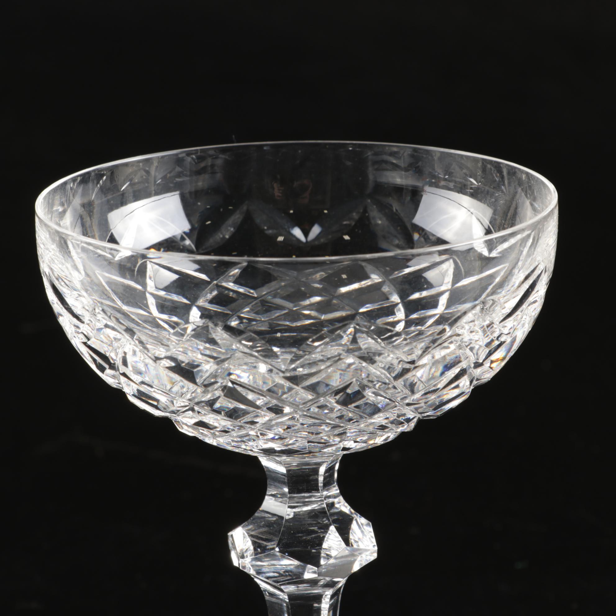 Waterford "Powerscourt" Crystal Champagne Coupes/Tall Sherbets, Set of Eleven