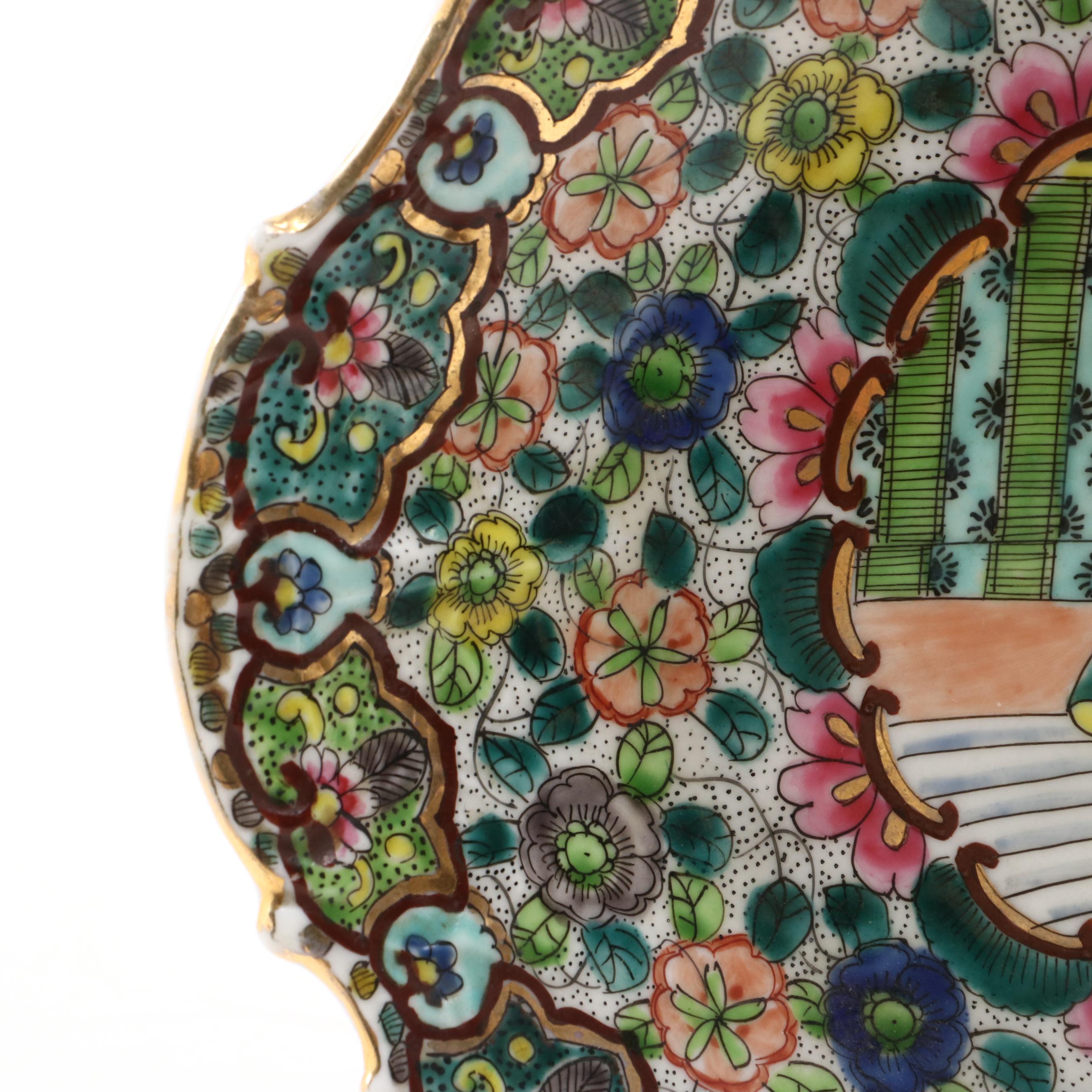 Ardalt Porcelain Nodder Figurine with Hand-Painted Porcelain Plates