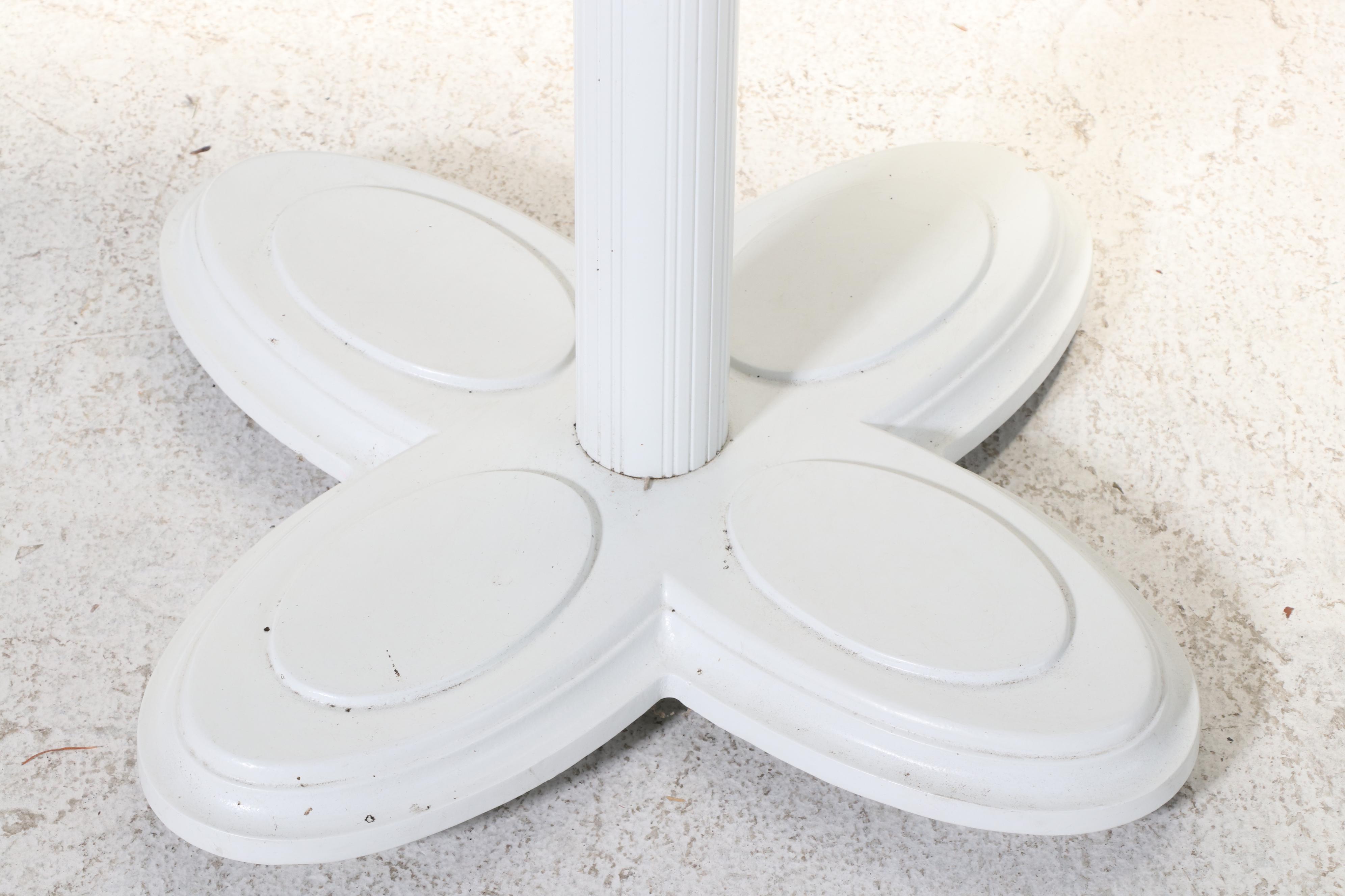 White Powder-Coated Aluminum Patio Dining Table