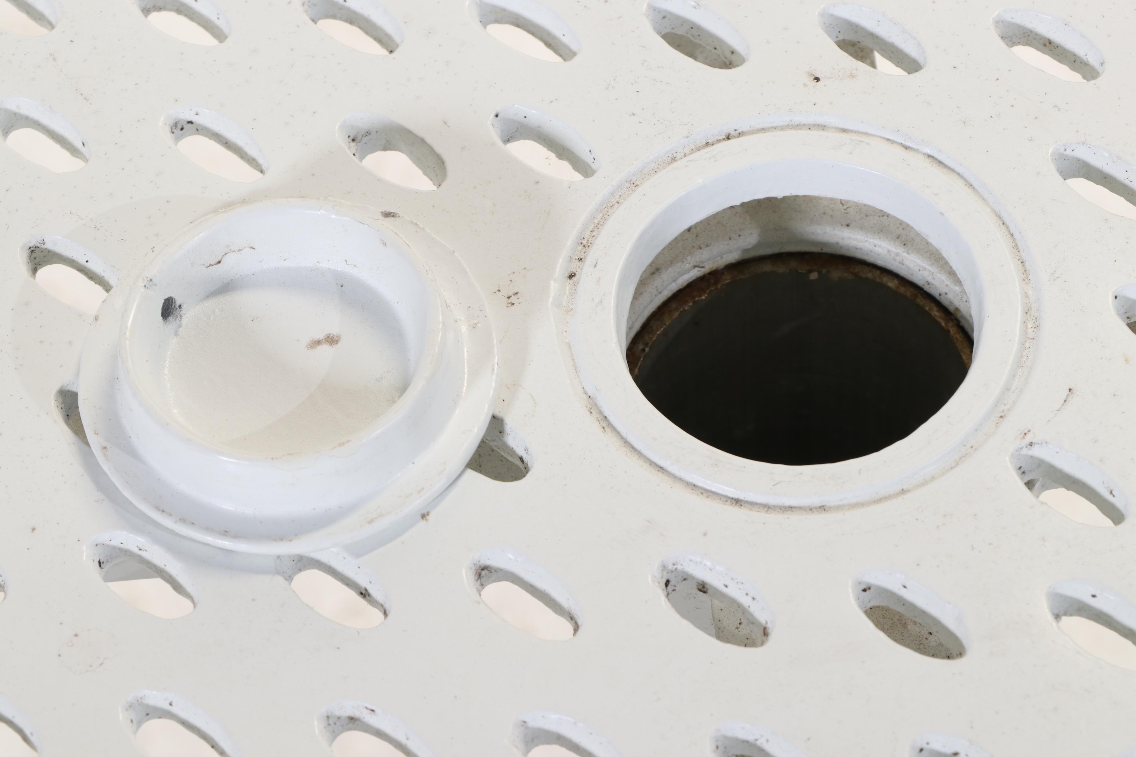 White Powder-Coated Aluminum Patio Dining Table