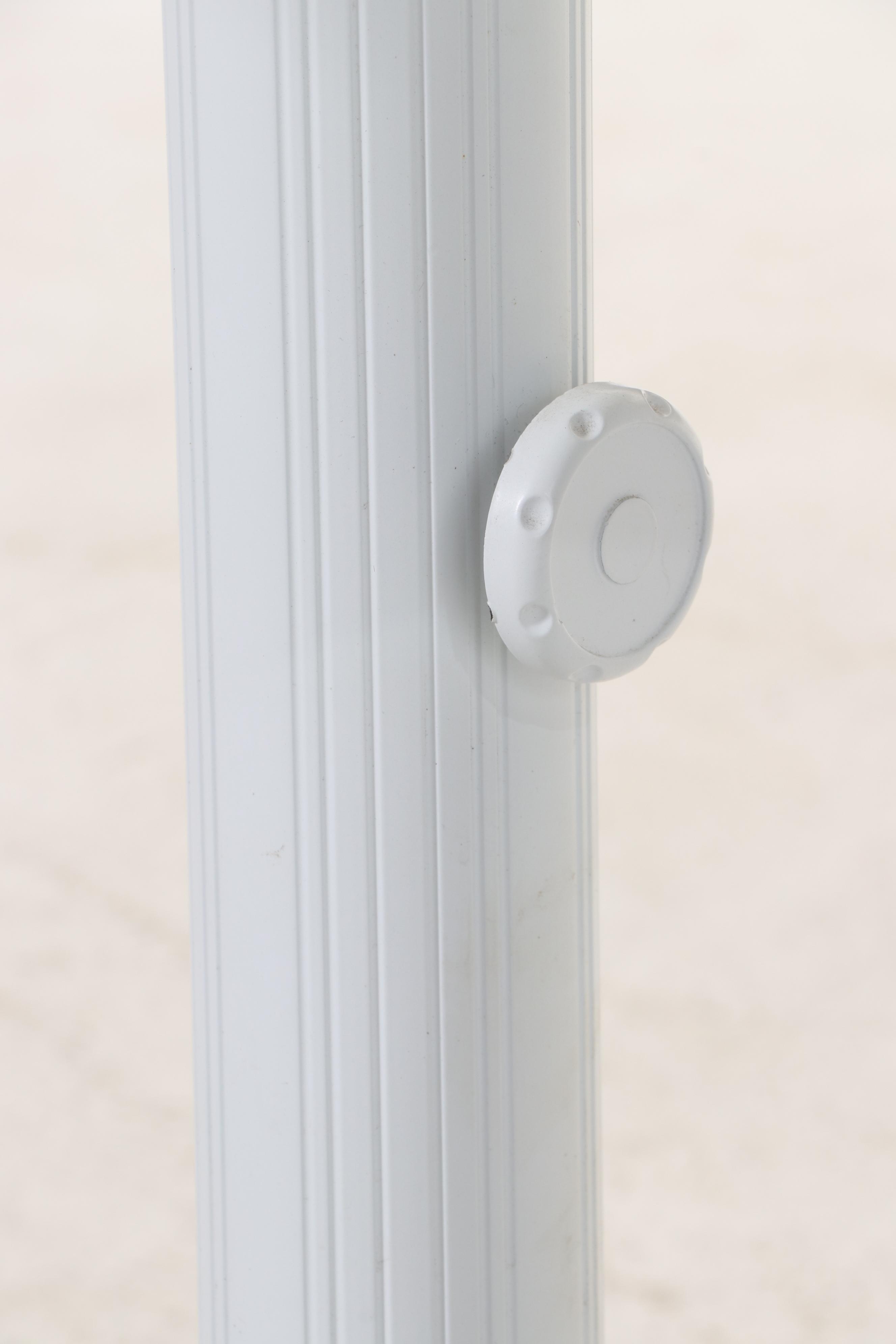 White Powder-Coated Aluminum Patio Dining Table