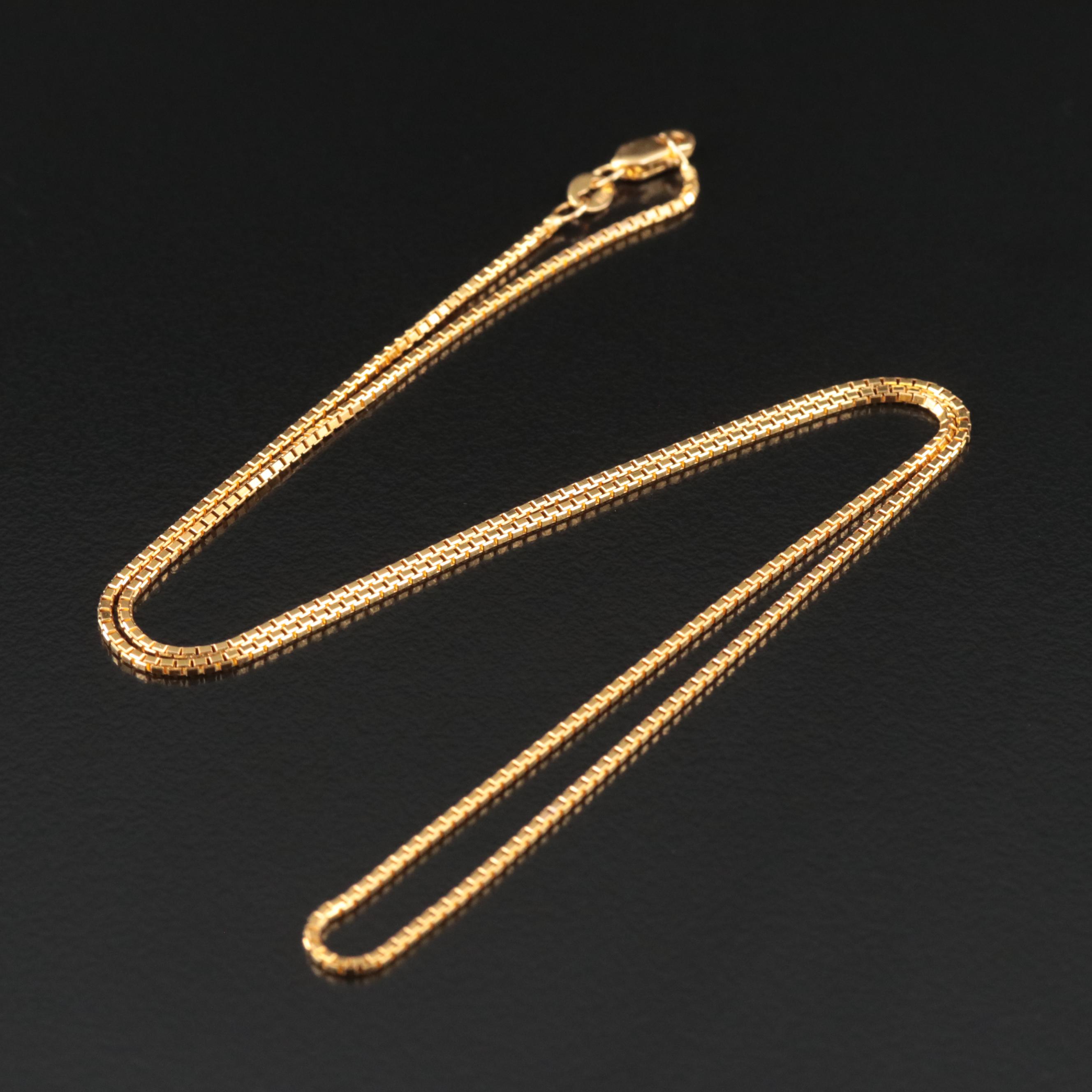 21K Box Chain Necklace