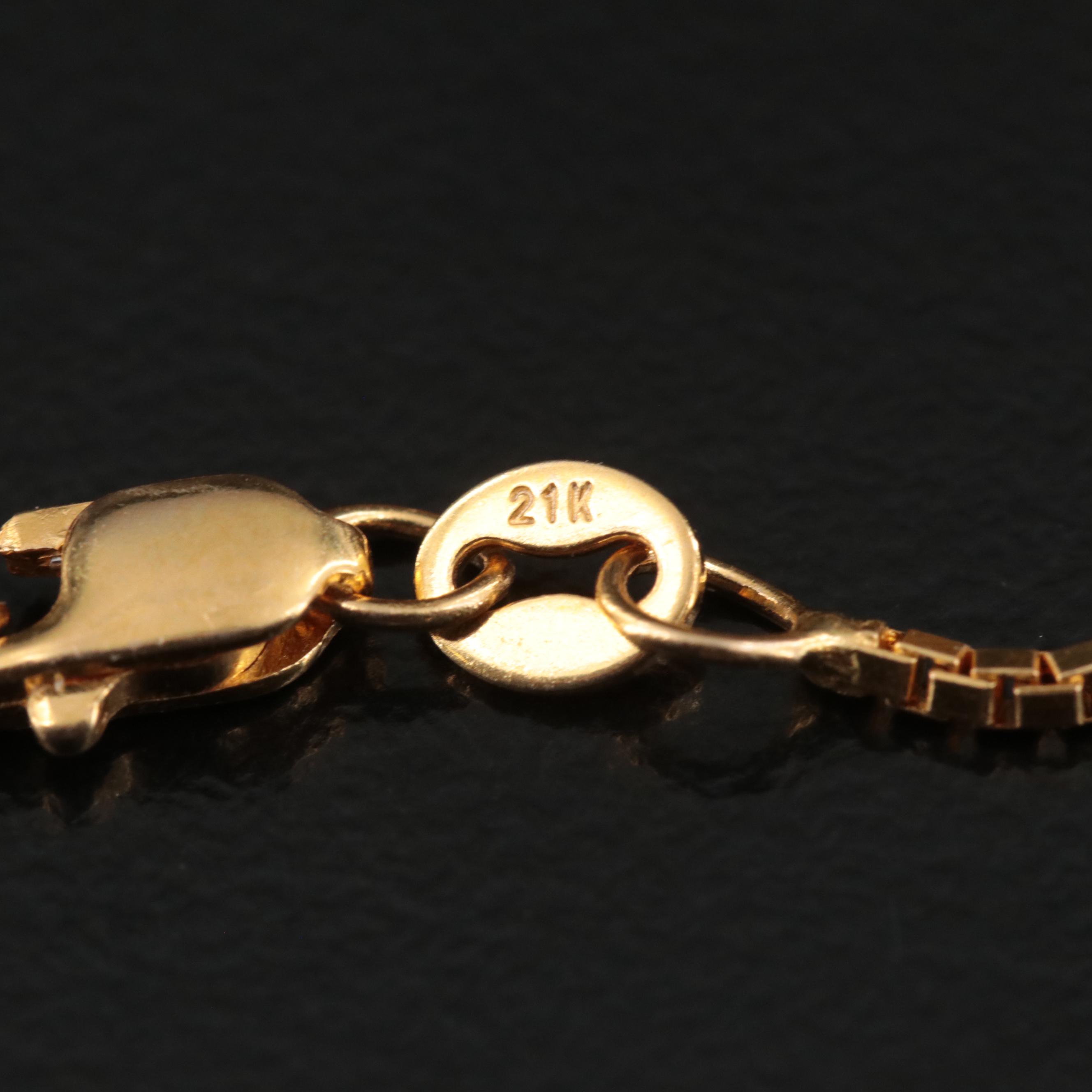 21K Box Chain Necklace