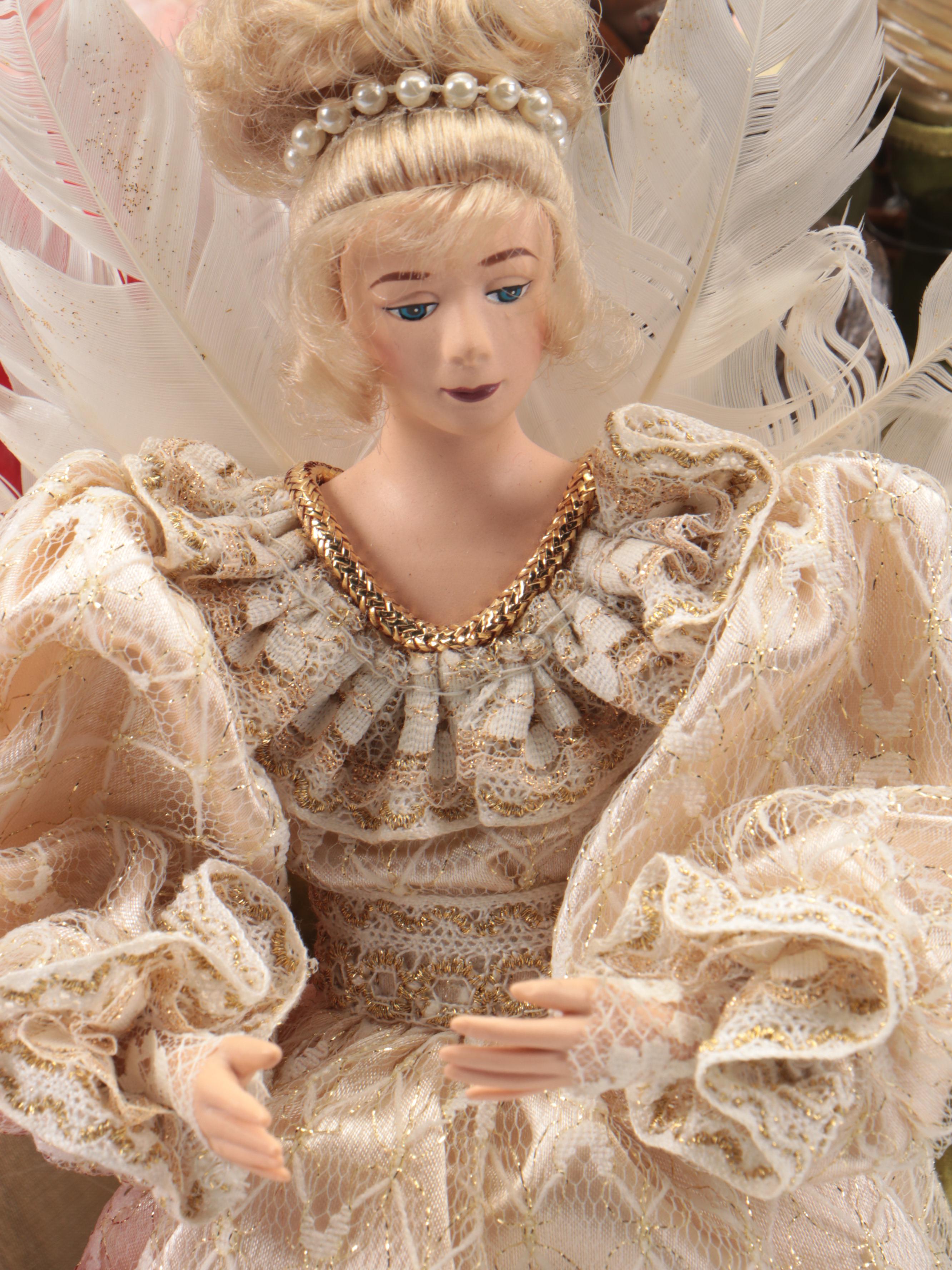 Barbie "Holiday Angel" Doll with Angel Christmas Tree Toppers