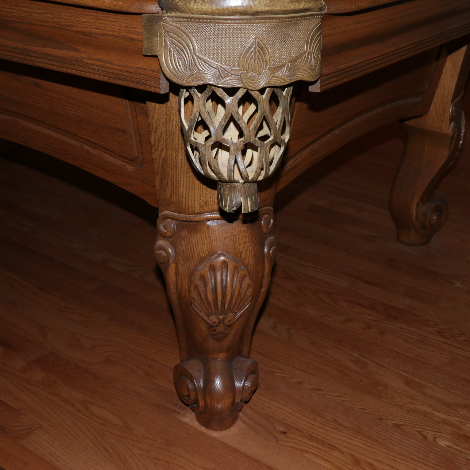 French Provincial Style Oak Pool Table