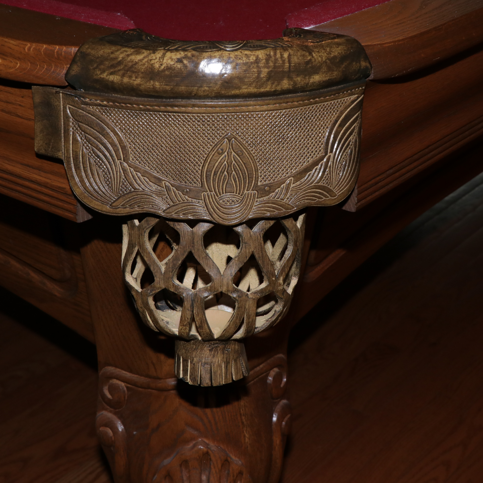 French Provincial Style Oak Pool Table