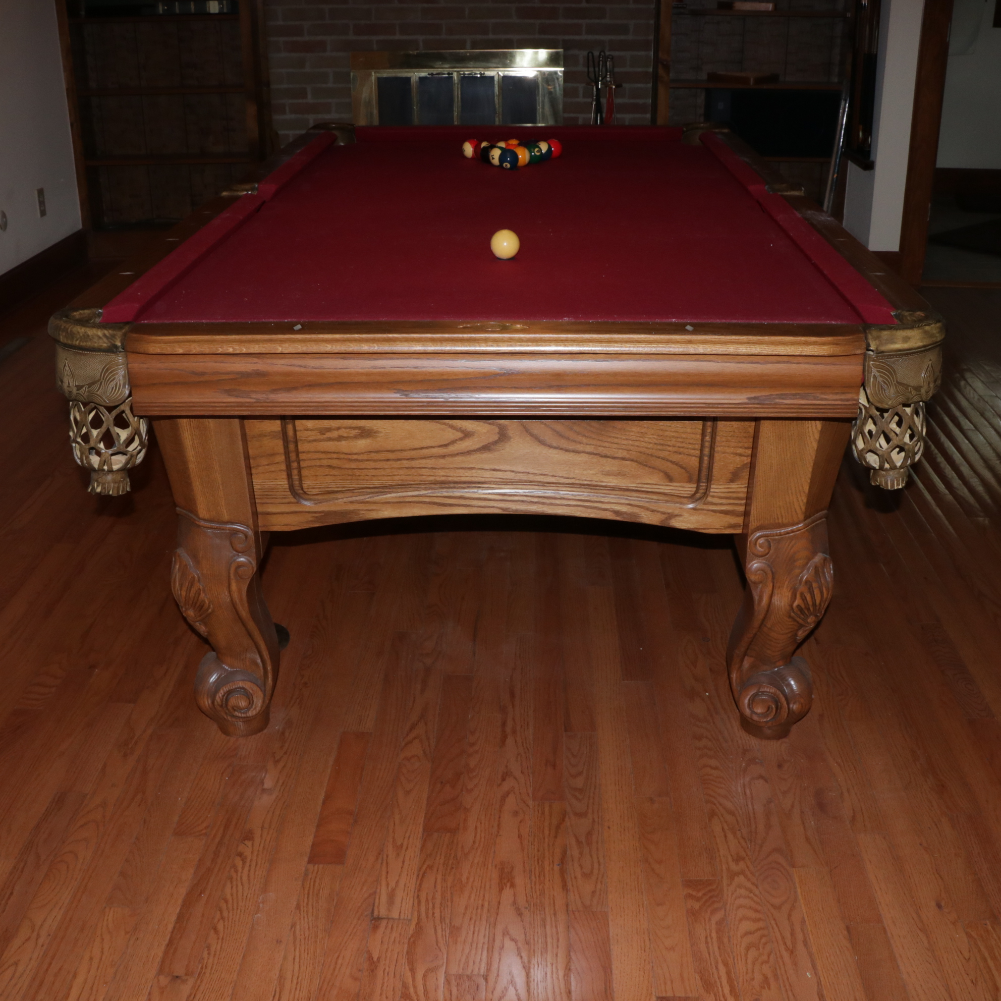 French Provincial Style Oak Pool Table
