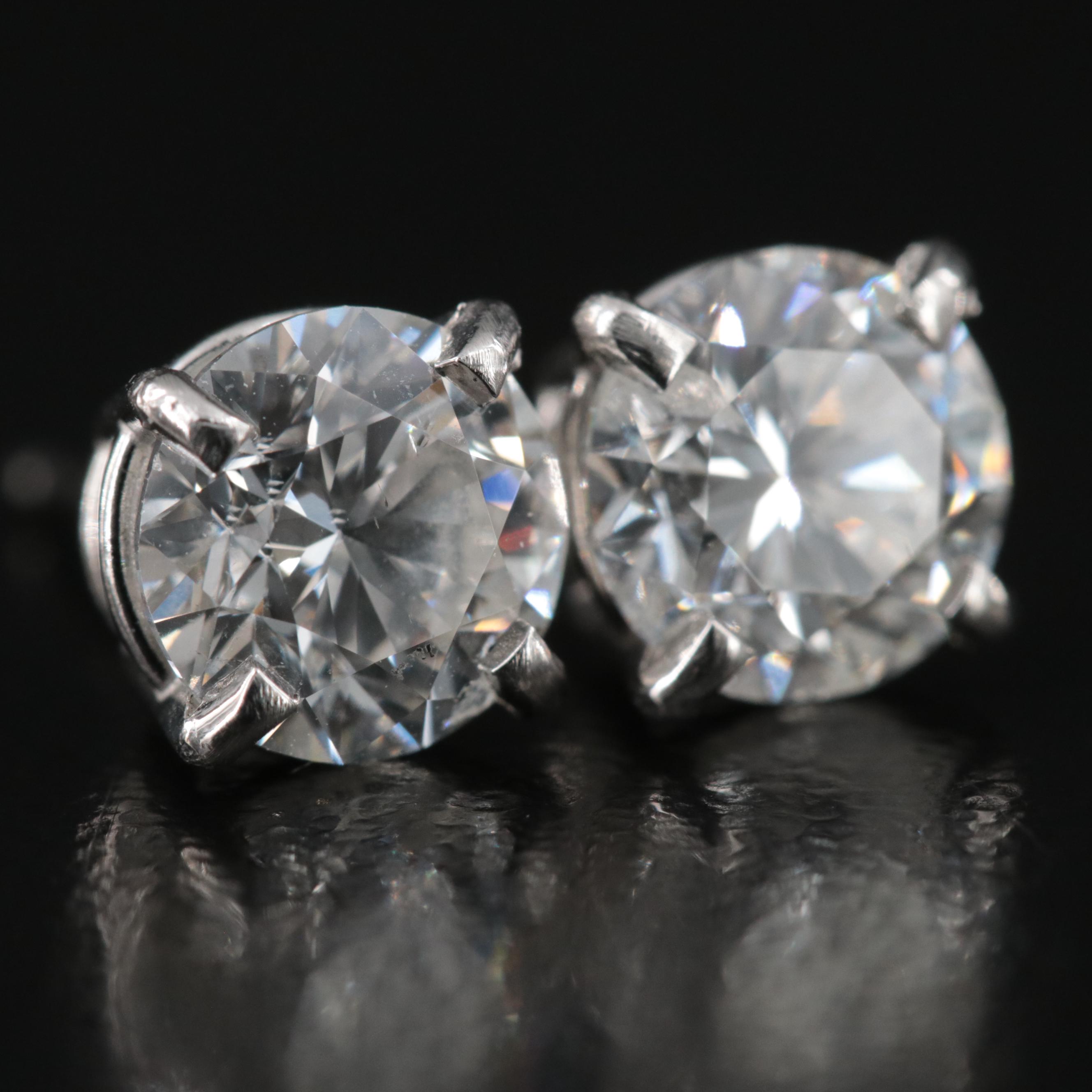 Platinum 2.00 CTW Diamond Stud Earrings