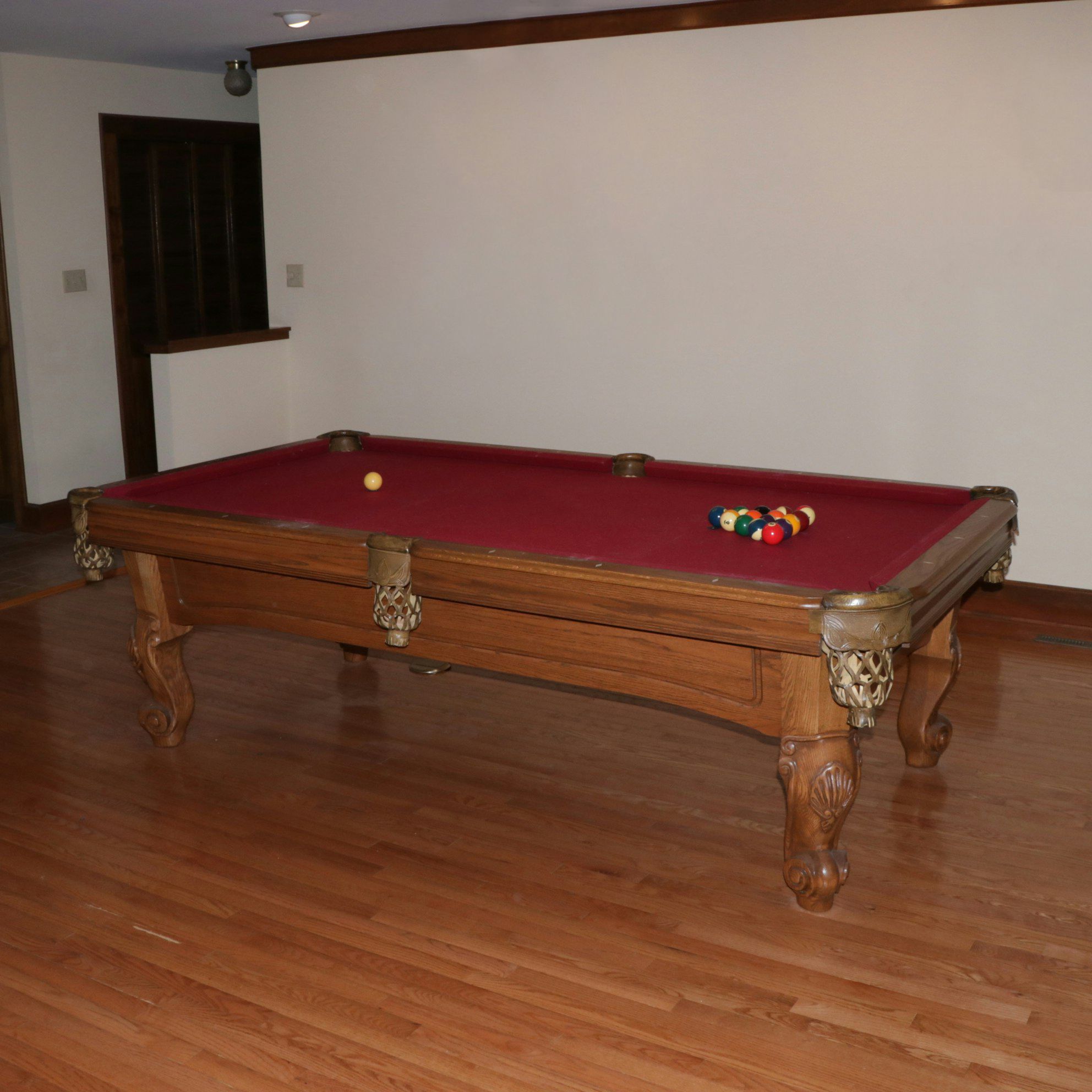 French Provincial Style Oak Pool Table