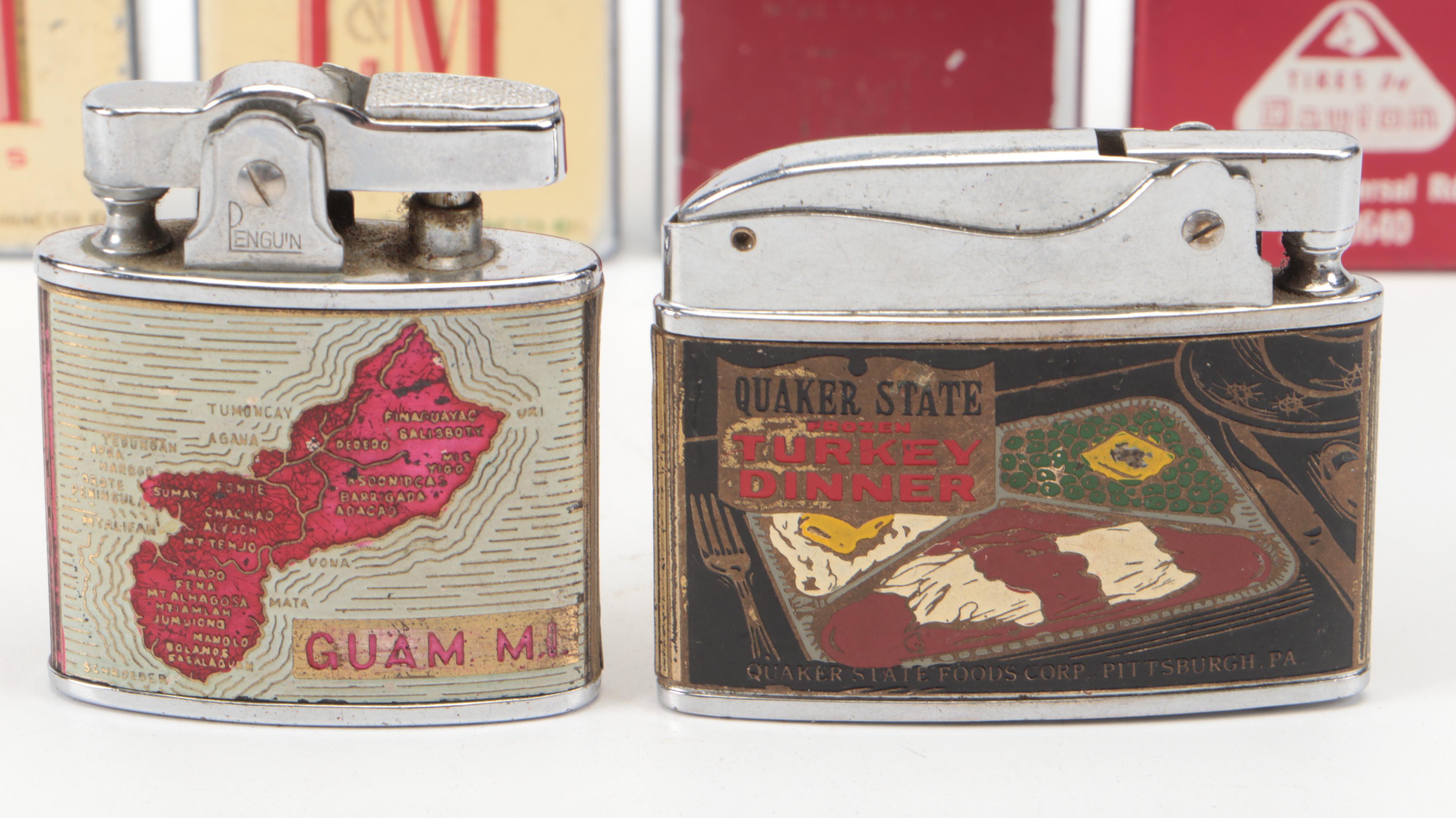 Penguin Guam Enameled Lighter with Other Enamel Licensed Cigarette Lighters