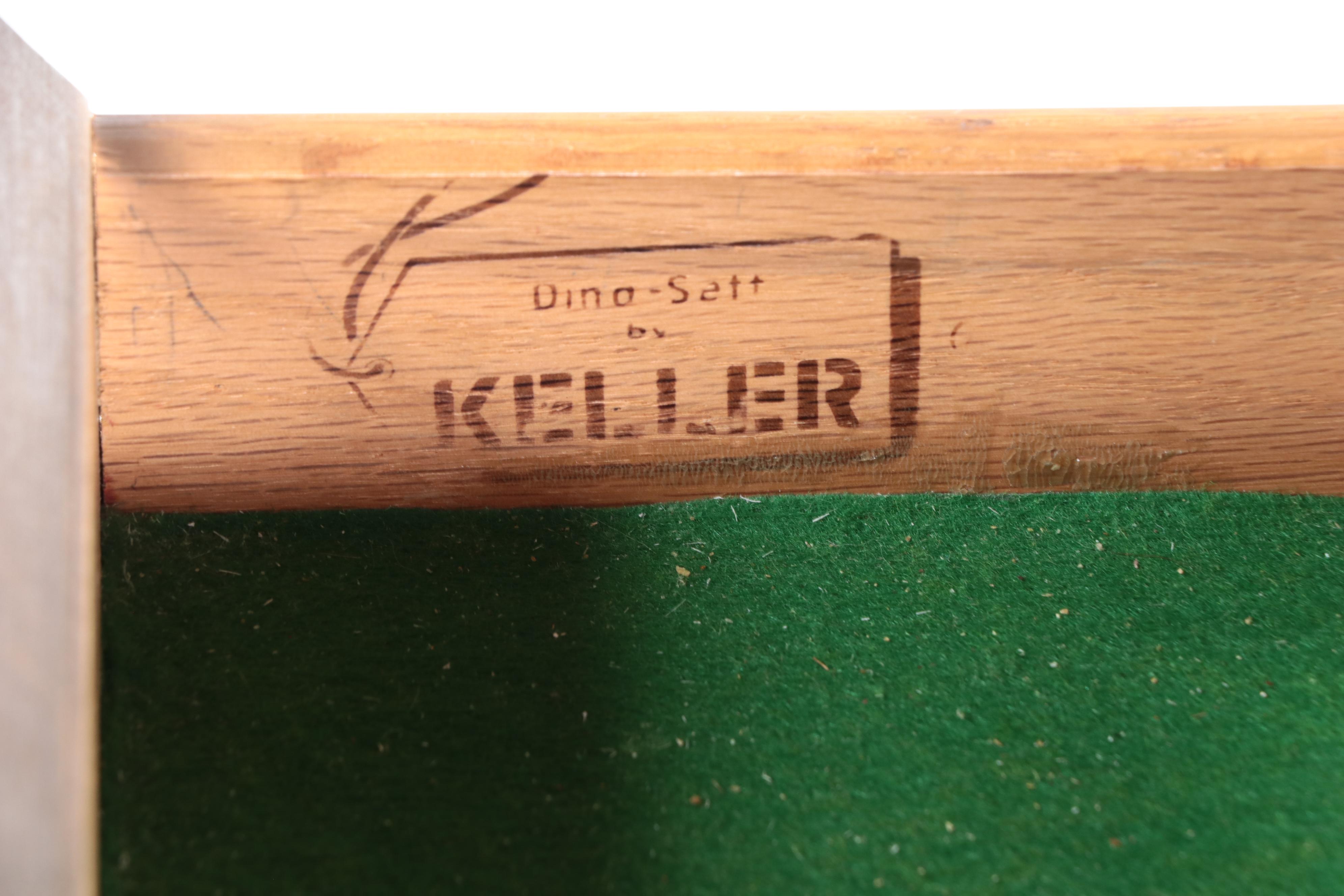 Keller Mid Century Modern Dina-Sett Walnut China Cabinet, Mid to Late 20th C