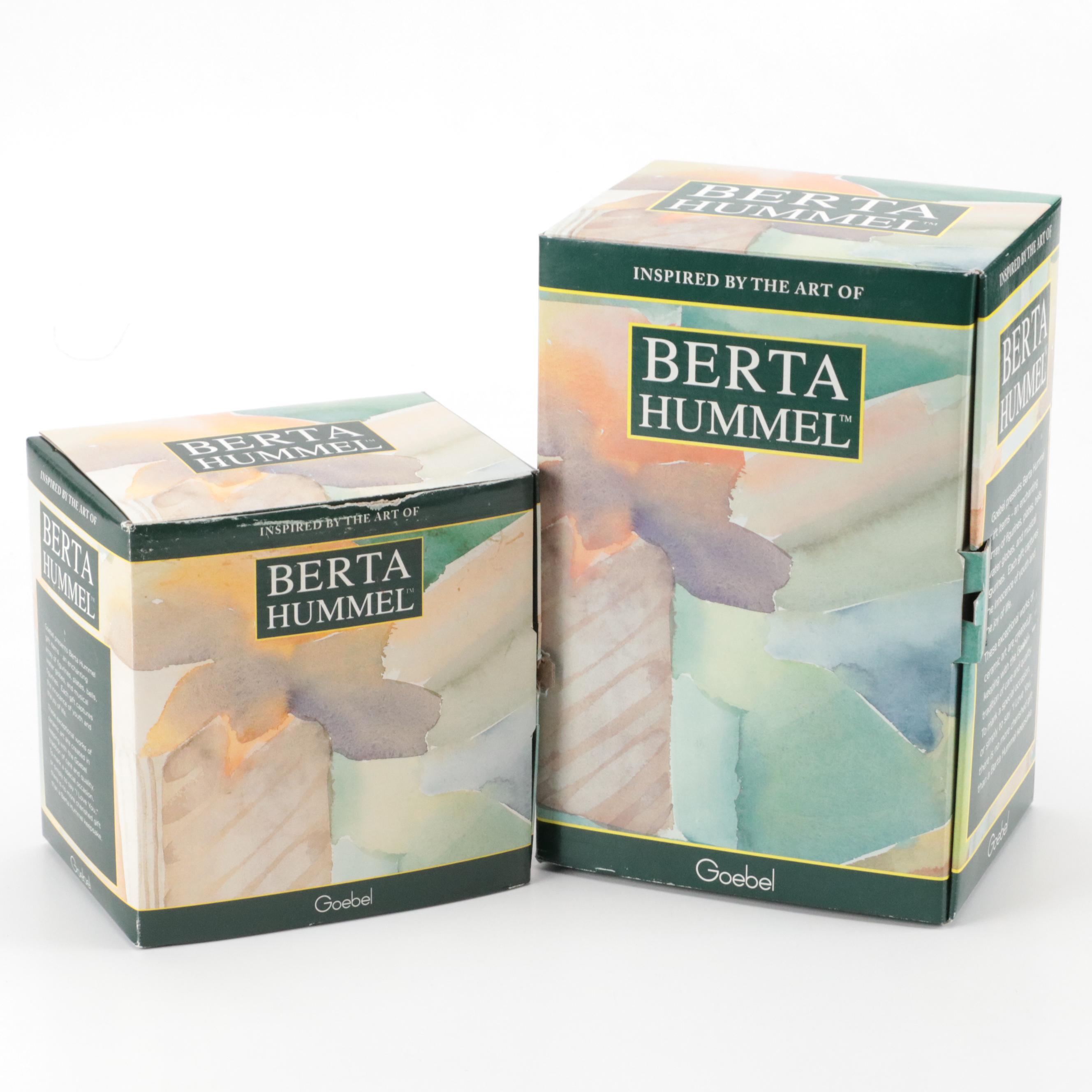 Berta Hummel "Girl with Recorder" and "Crowning Touch" Ceramic Figurines