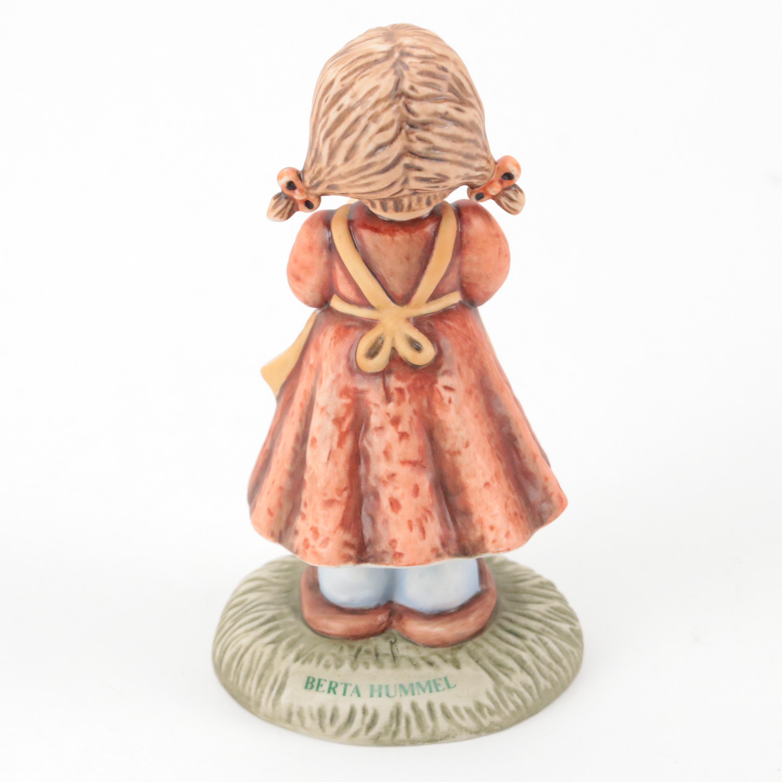 Berta Hummel "Girl with Recorder" and "Crowning Touch" Ceramic Figurines